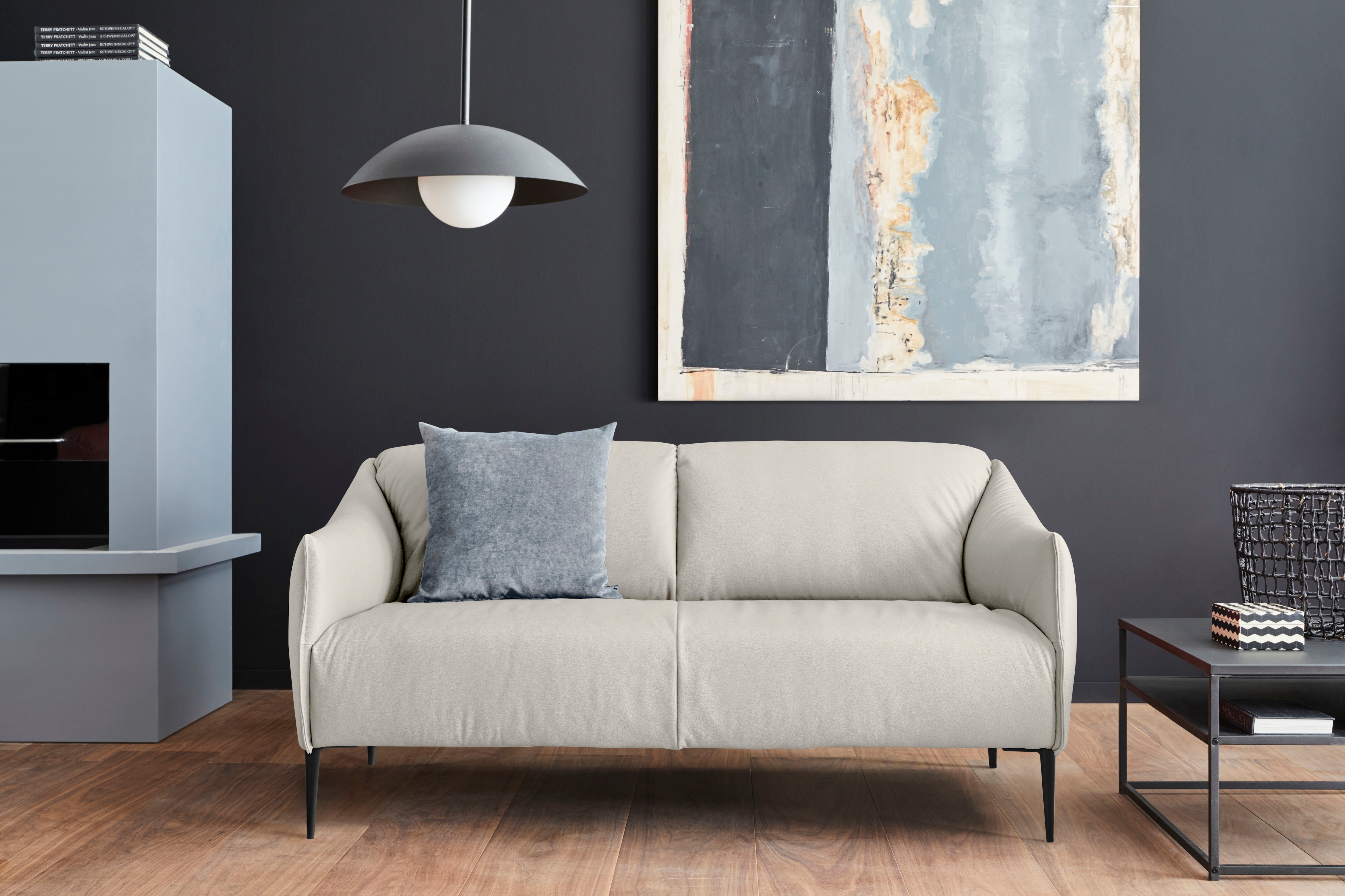 W.SCHILLIG 2,5-Sitzer "sally Designsofa, Loungesofa, bequem, schmale Armlehnen, Breite 174cm" mit Metallfüßen in Schwarz pulverbeschichtet, Breite 174 cm