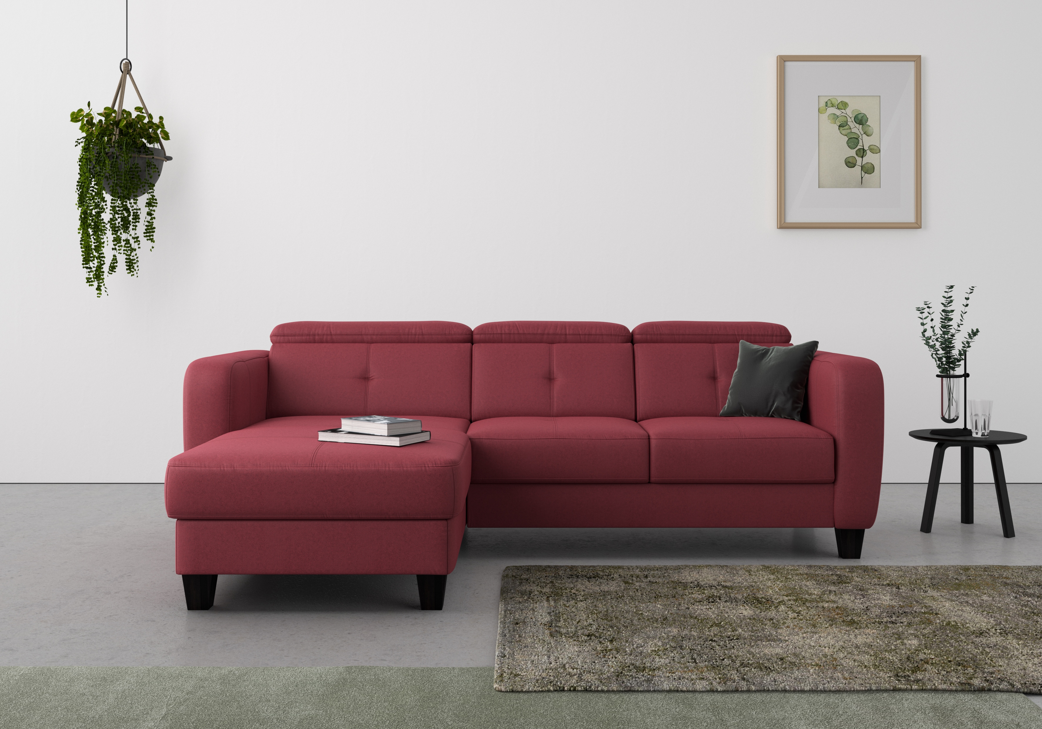 sit&more Ecksofa "Belluci L-Form" inklusive Federkern, wahlweise mit Schlaffunktion und Bettkasten