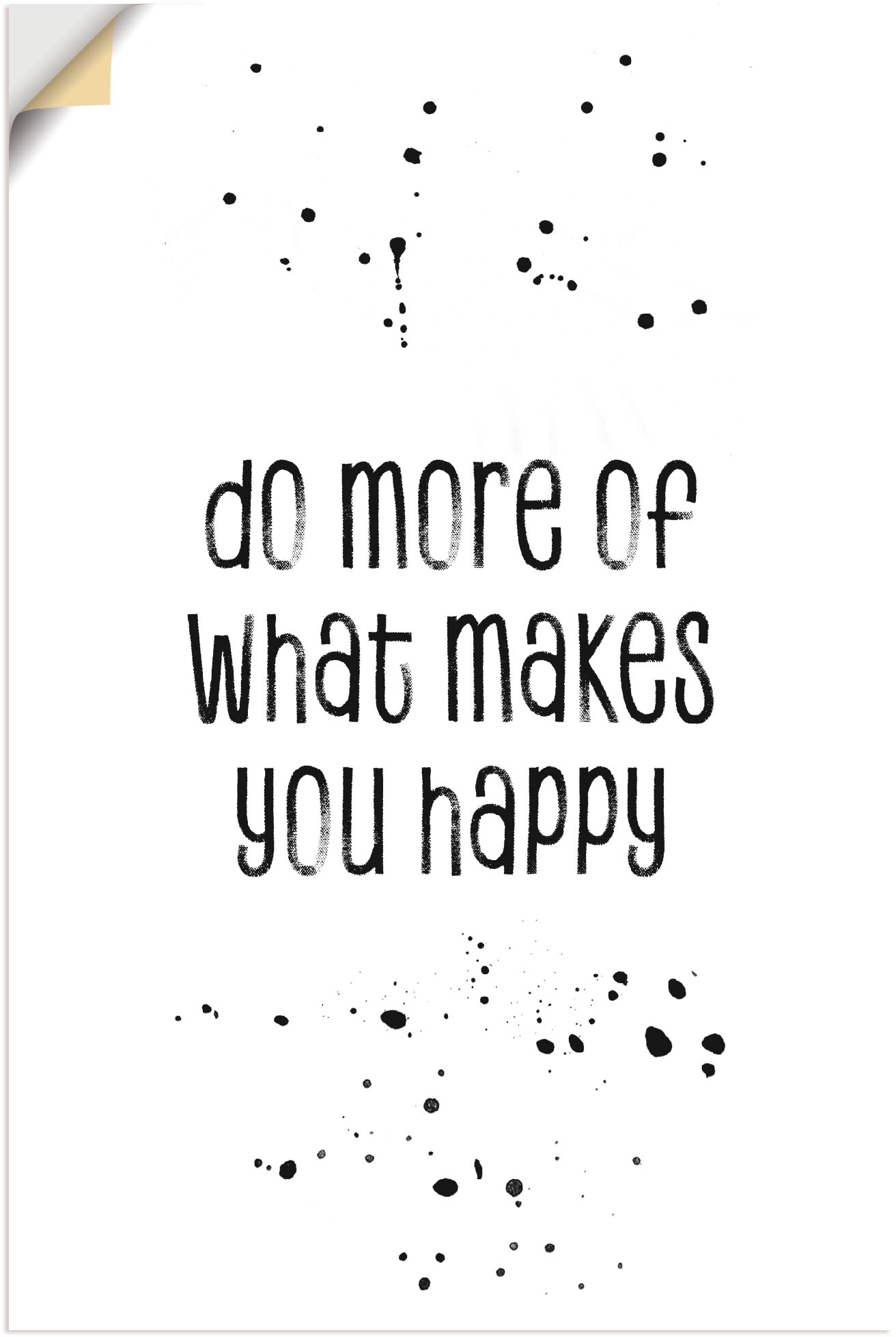 Artland Wandbild "Mehr von dem, was glücklich macht", Sprüche & Texte, (1 St.), als Leinwandbild, Poster, Wandaufkleber 