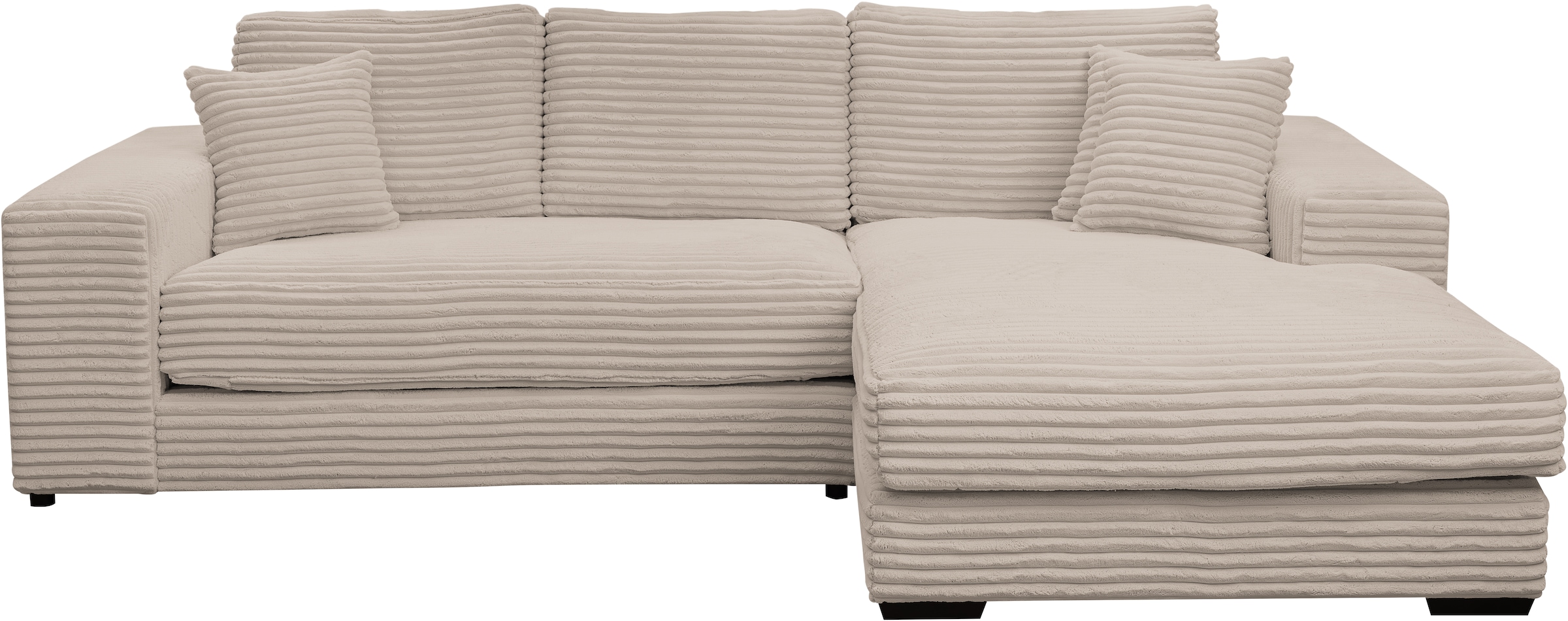 WERK2 Ecksofa »Eden modern und zeitlos, geschmackvolles Sofa, Breite 286cm, L-Form«, Design Ecksofa in Cord mit besonders weichem Sitzkomfort
