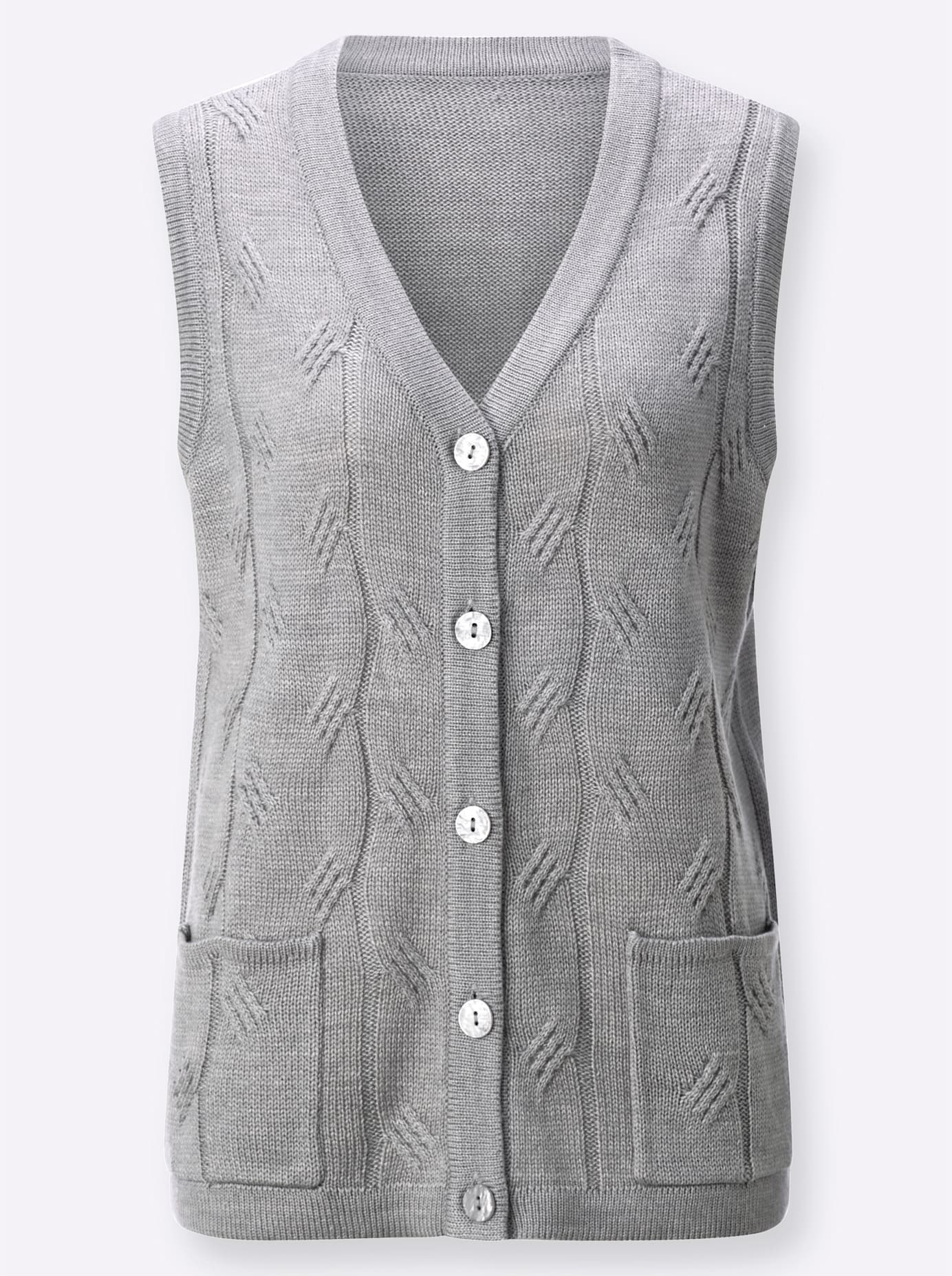 Classic Knit Vest Women's Stone Grey Size 54 3