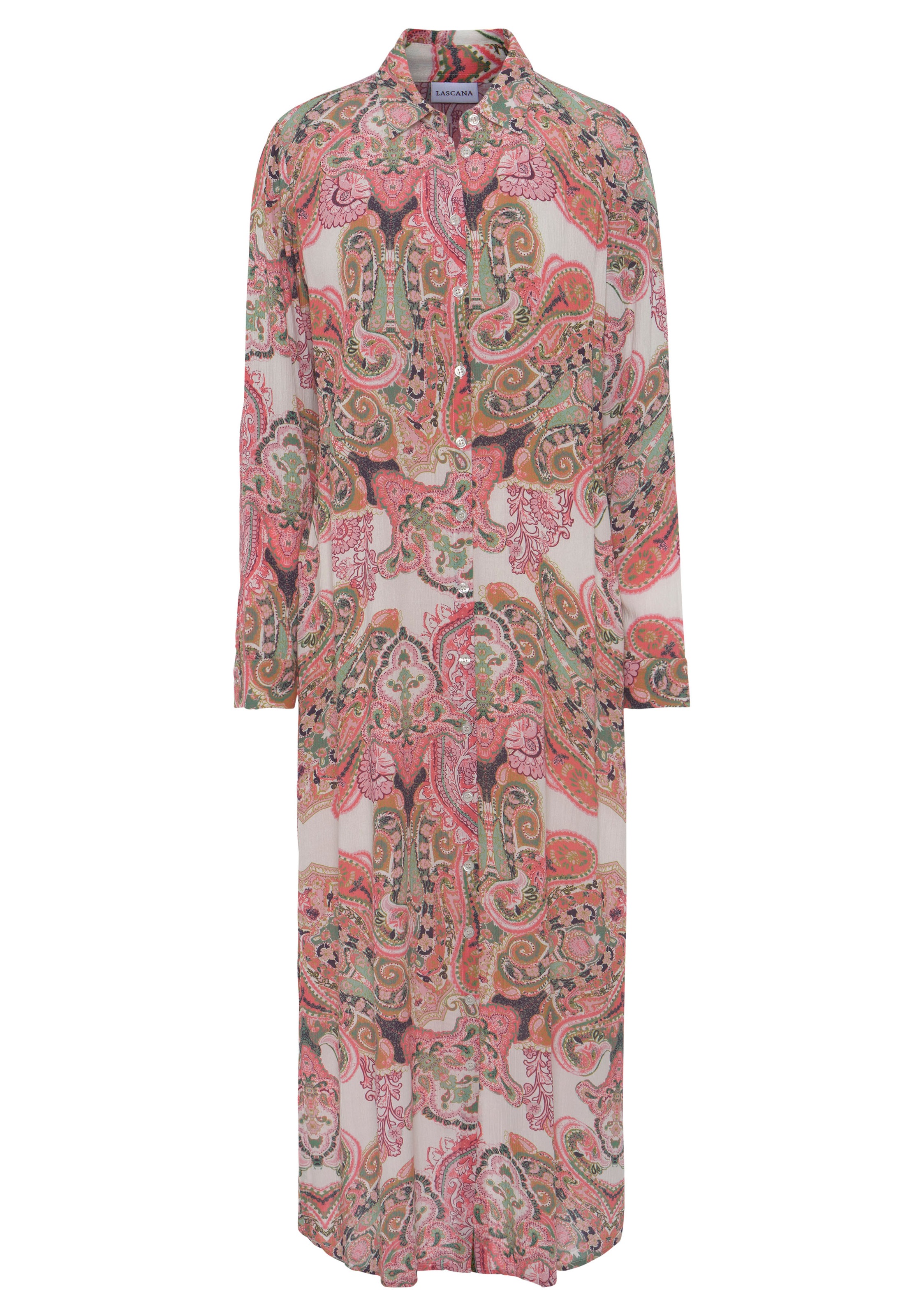 LASCANA Hemdblusenkleid "Cover-Up", Cover-Up, gekreppte Viskose, Maxikleid günstig online kaufen