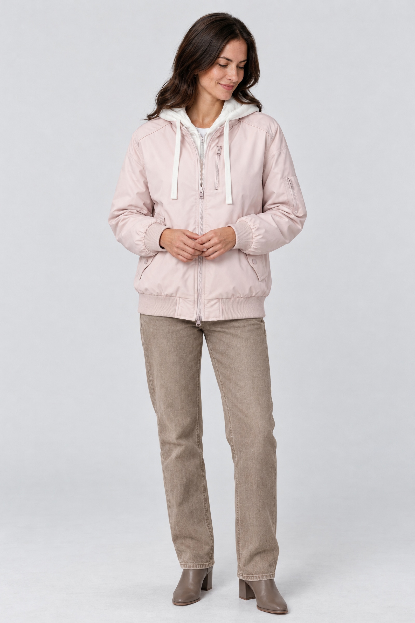 Alife & Kickin Bomberjacke »Damen MarylouAK A Übergangsjacke, Jacke« Sweat-Kapuzeneinsatz, Zwei-Wege-Reißverschluss, Raglanärmel