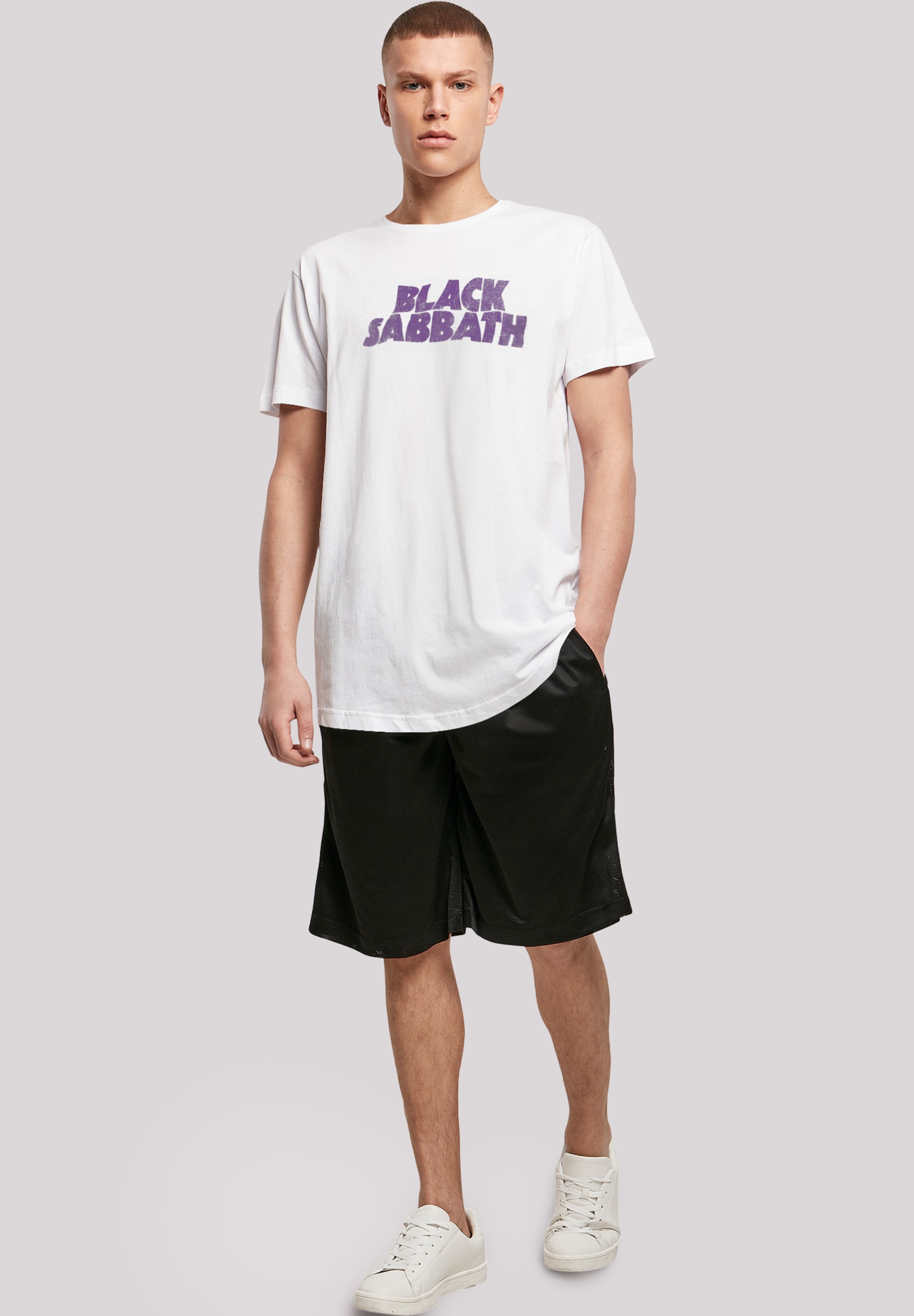 F4NT4STIC T-Shirt »Black Sabbath Heavy Metal Band Wavy Logo Distressed Black«,  Print ▷ bestellen | BAUR