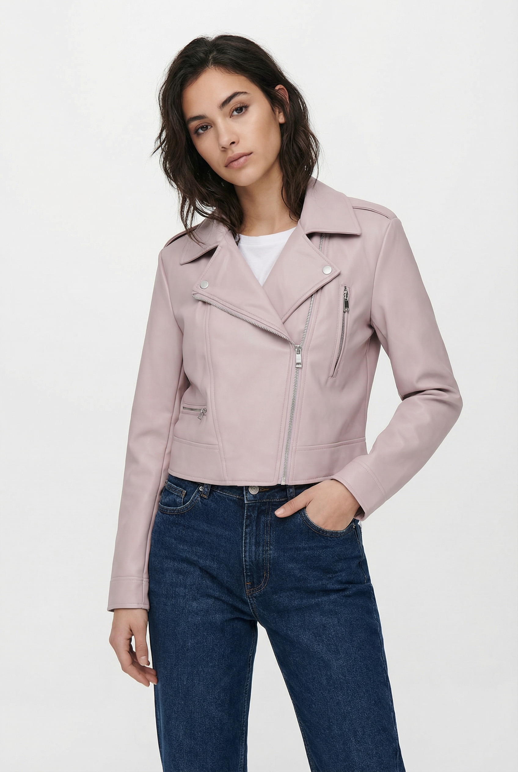 ONLY Lederimitatjacke »ONLCARMEN FAUX LEATHER BIKER CC OTW« mit asymmetrischem Reißverschluss