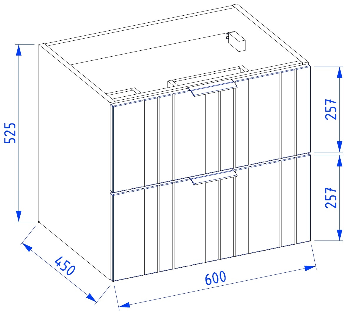 welltime Waschtisch »HARMONY mit Waschbecken, Breite 60 oder 80cm, modernes Design« Schrank mit 2 Schubladen, Soft-Close-Function, Paneeloptik