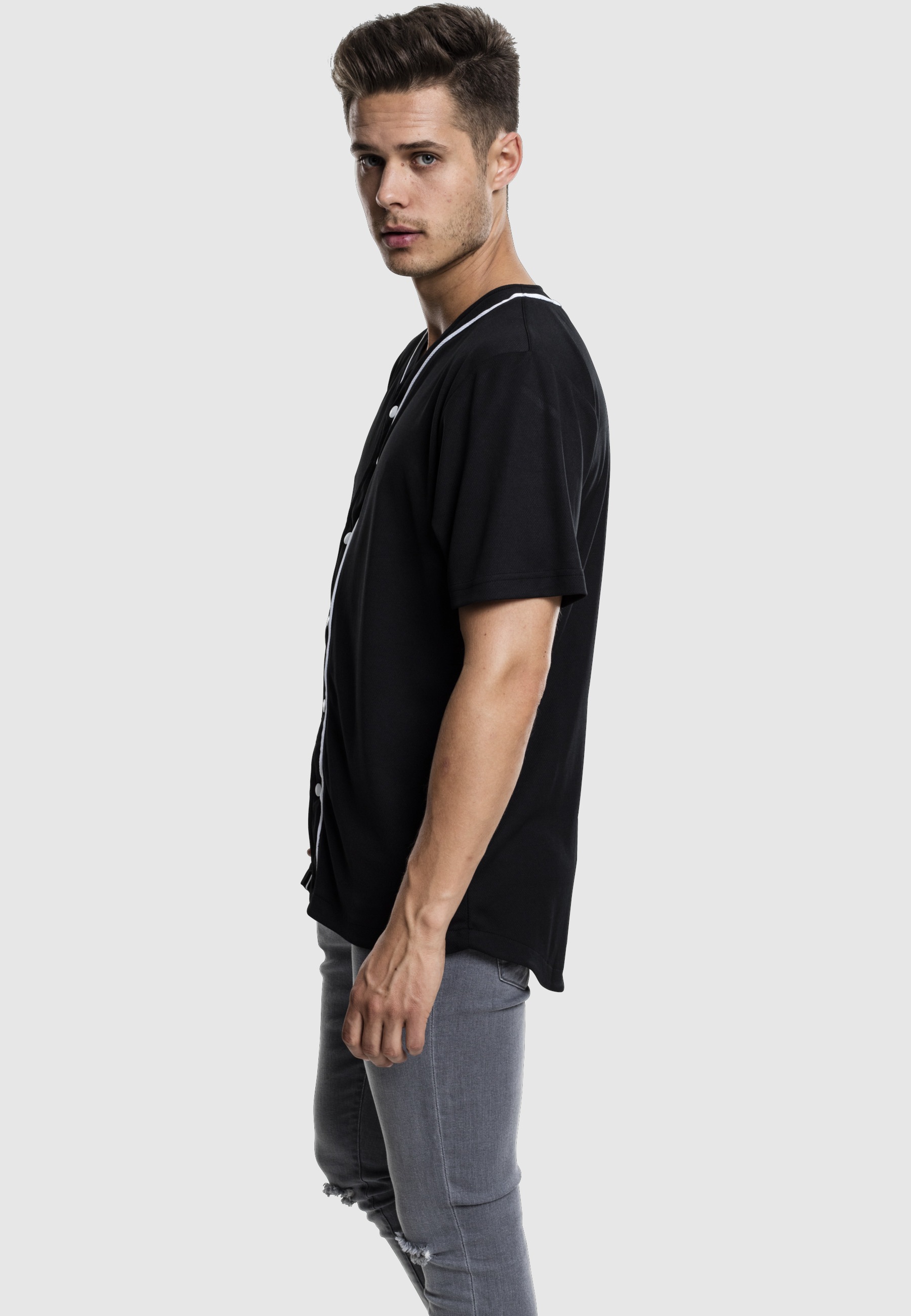 URBAN CLASSICS Kurzarmhemd »Urban Classics Herren Baseball Mesh Jersey« 1 Stk.