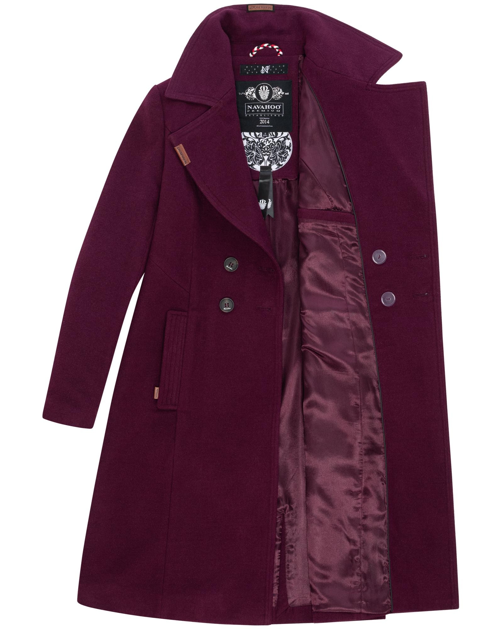 Navahoo Wintermantel »Wooly«, edler Damen Trenchcoat in Wollmantel-Optik