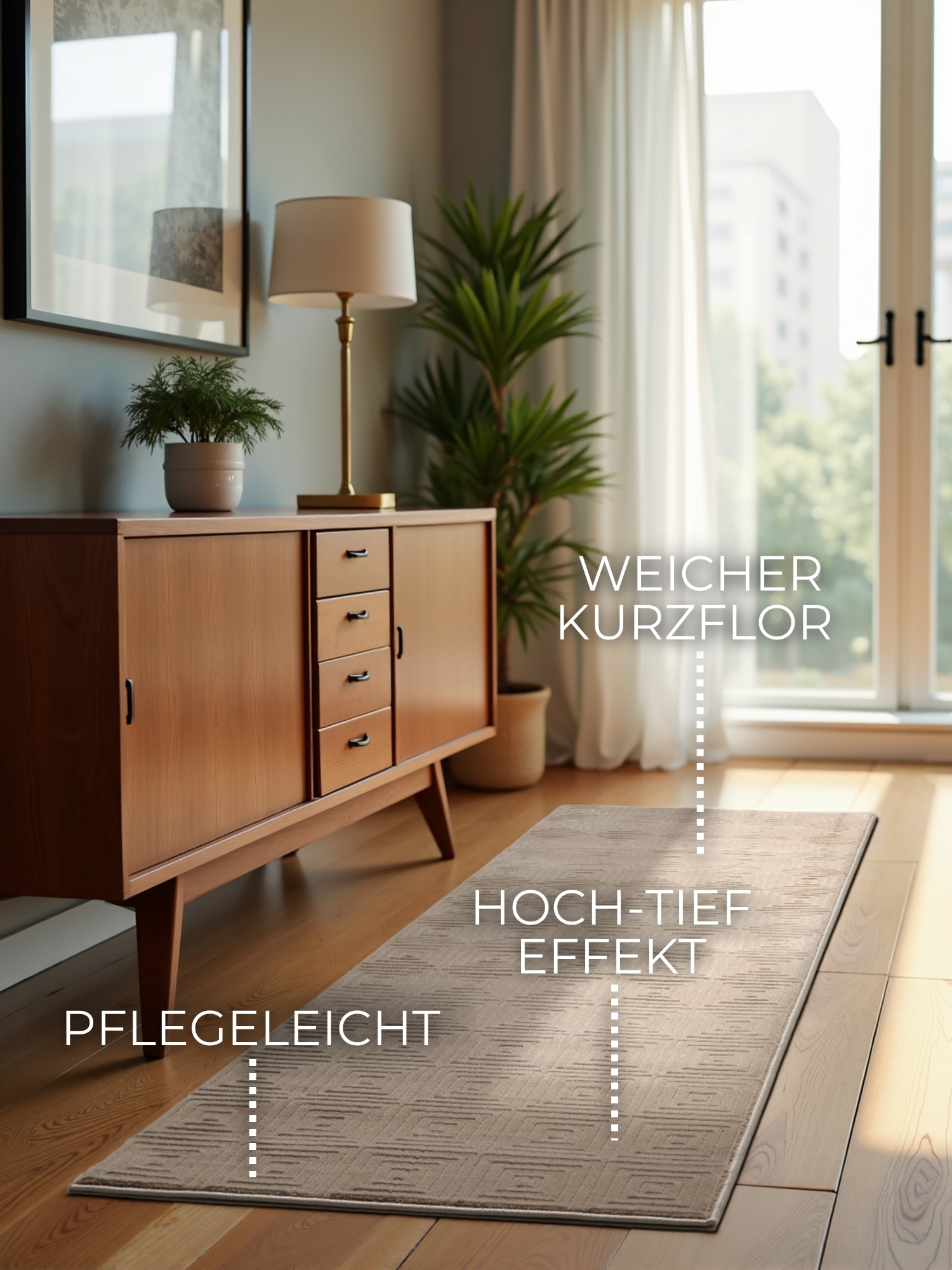 ELLE DECORATION Designteppich »Tourmaline«, rechteckig, 9 mm Höhe, Wohnzimmer, Schlafzimmer, Läufer, Hoch-Tief Effekt, Flur, Glanz