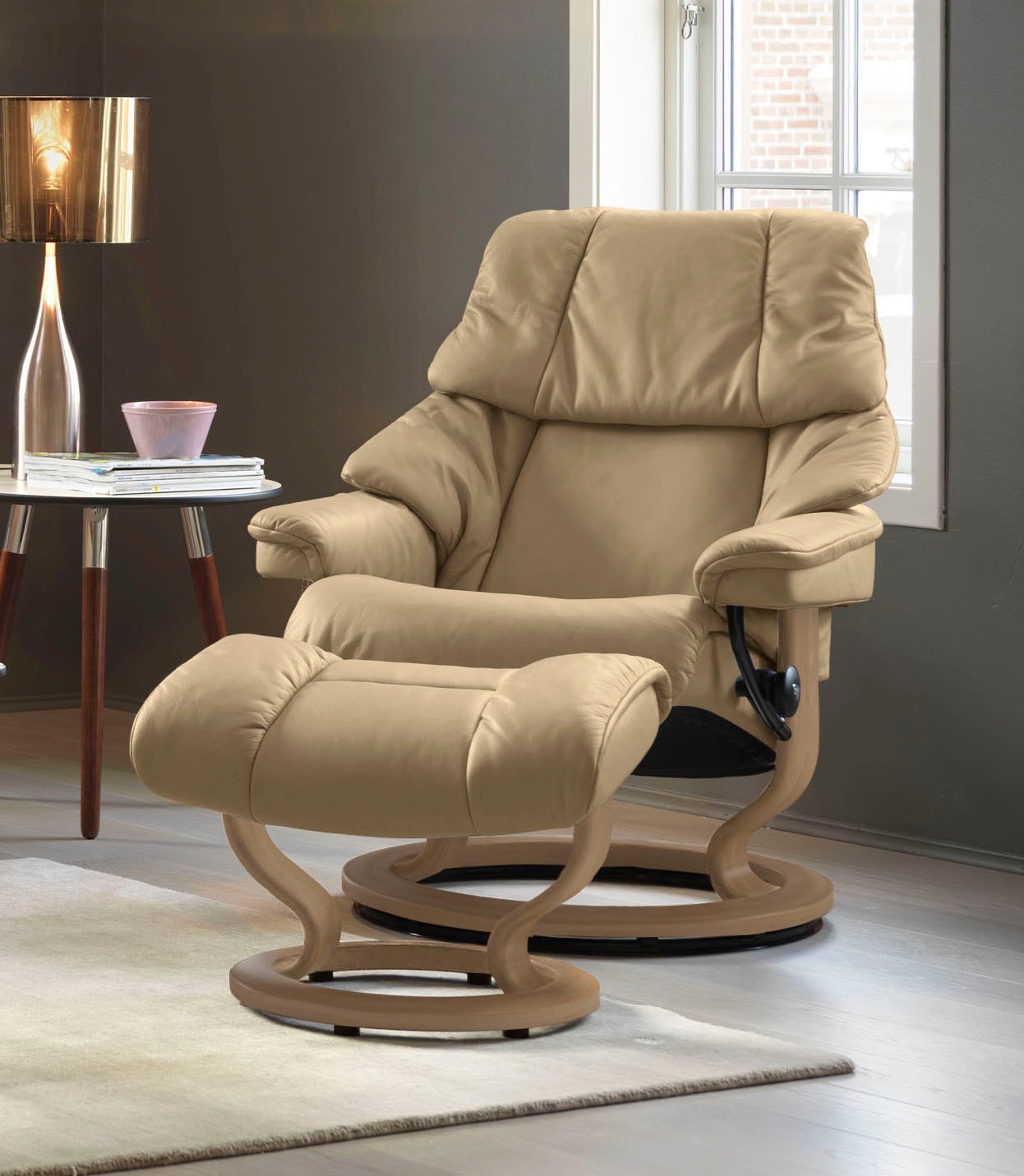 Stressless® Relaxsessel »Reno«, (Set, mit Classic mit Hocker), L, bestellen Hocker, BAUR Base, M Relaxsessel mit & Gestell | Größe Eiche S