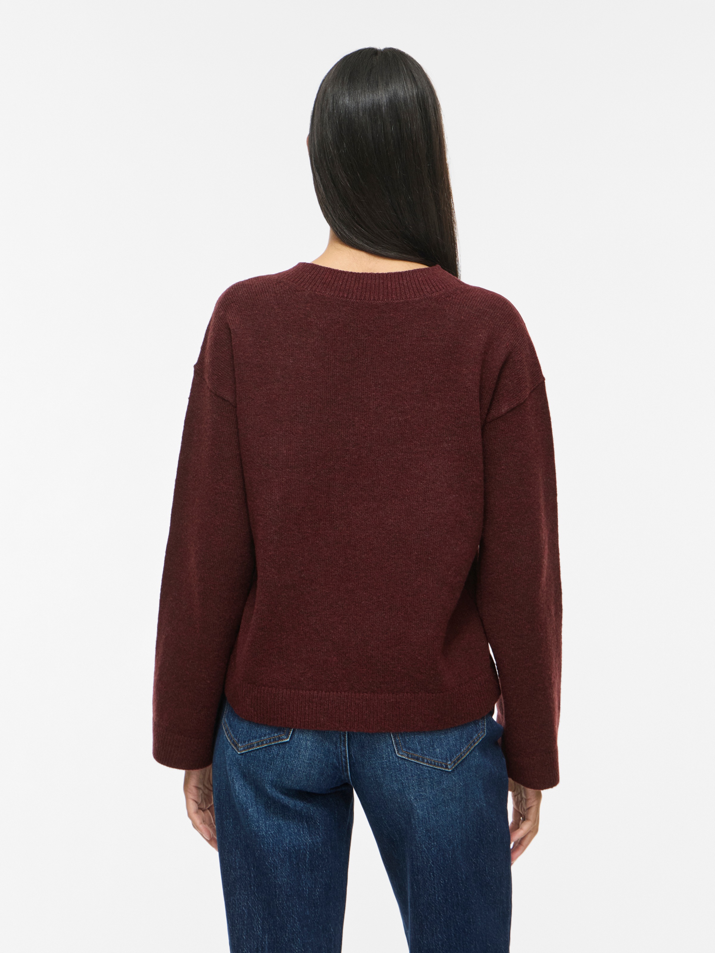 Vila Strickpullover »VILIGA L/S REV V-NECK KNIT TOP - NOOS« Regular Fit, aus Materialmix mit elastischen Eigenschaften