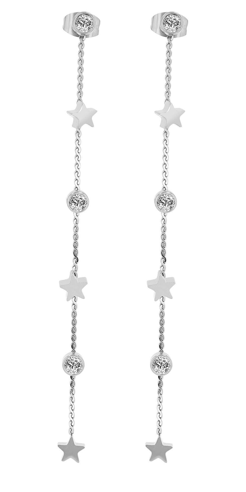 Adelia´s Paar Ohrhänger "Ohrringe – Ohrstecker aus Edelstahl mit Strass Steinchen" Ideal zum Verschenken – schlicht und stilvoll