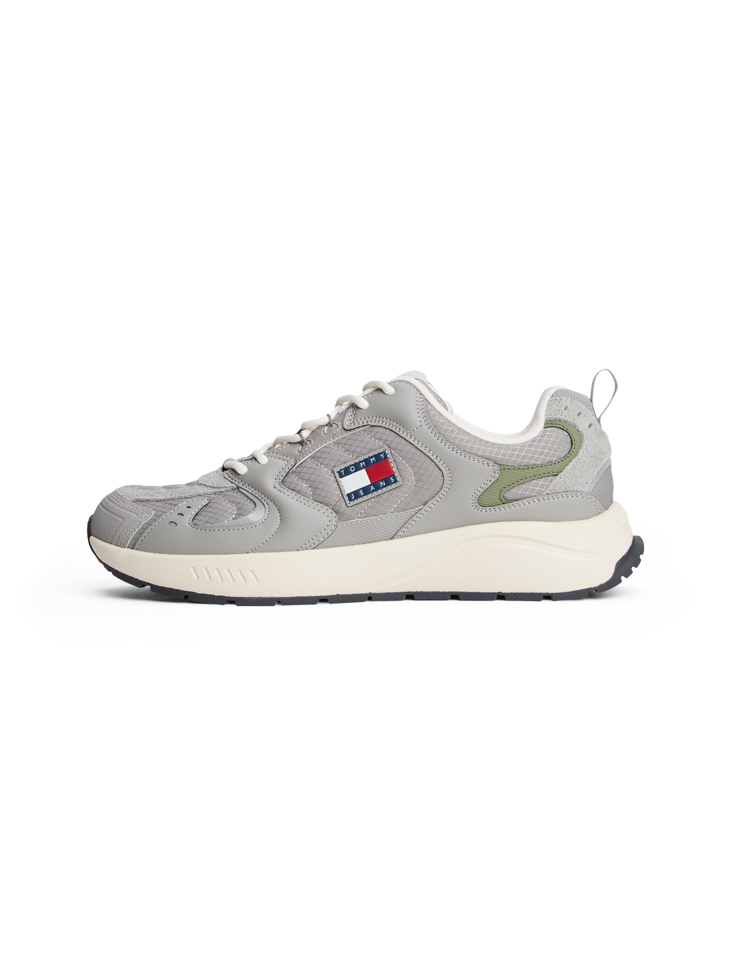 Tommy Jeans Sneaker »TJM RUNNER MIX MATERIAL«, Freizeitschuh, Halbschuh, Schnürer mit abgepolstertem Schaftrand
