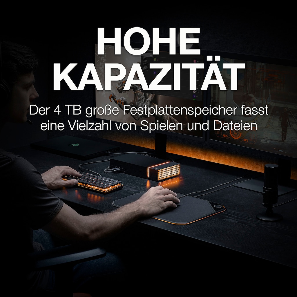 Seagate externe Gaming-SSD »FireCuda Gaming Dock«, Anschluss USB 3.1-Thunderbolt 3-RJ45-Ethernet-Netzwerkanschluss-3,5-mm-Audio-in/Mikrofon-Port-3,5-mm-Audio-out-Port