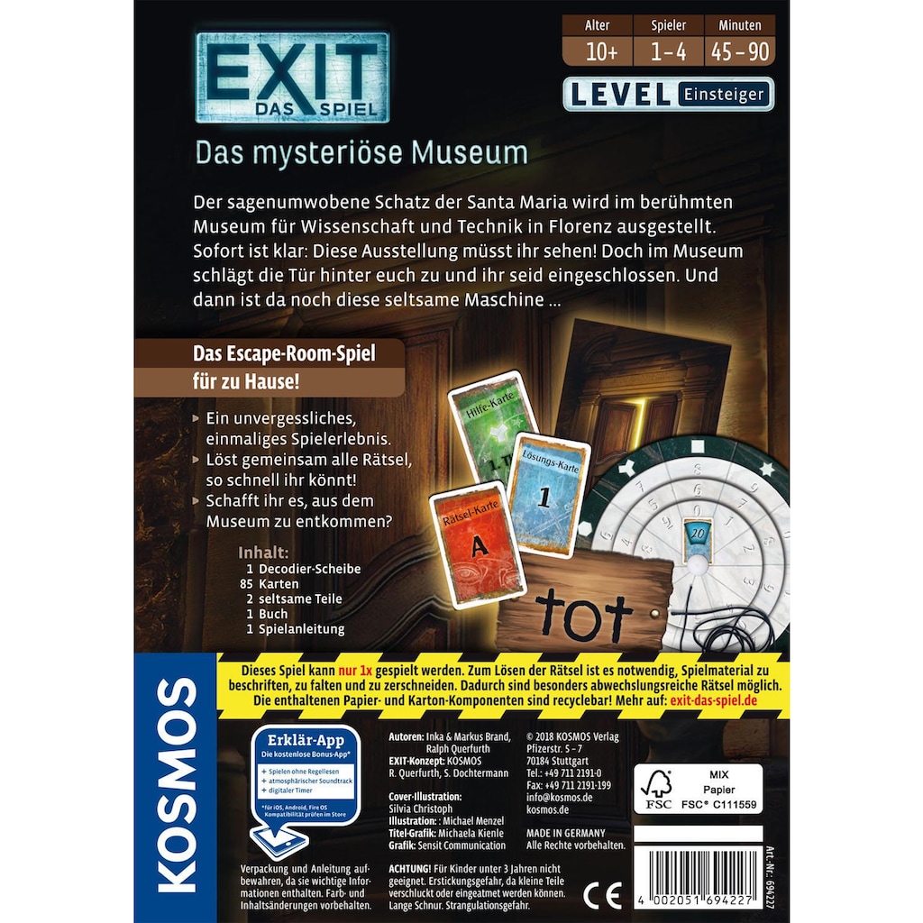 Kosmos Spiel »EXIT, Das mysteriöse Museum«