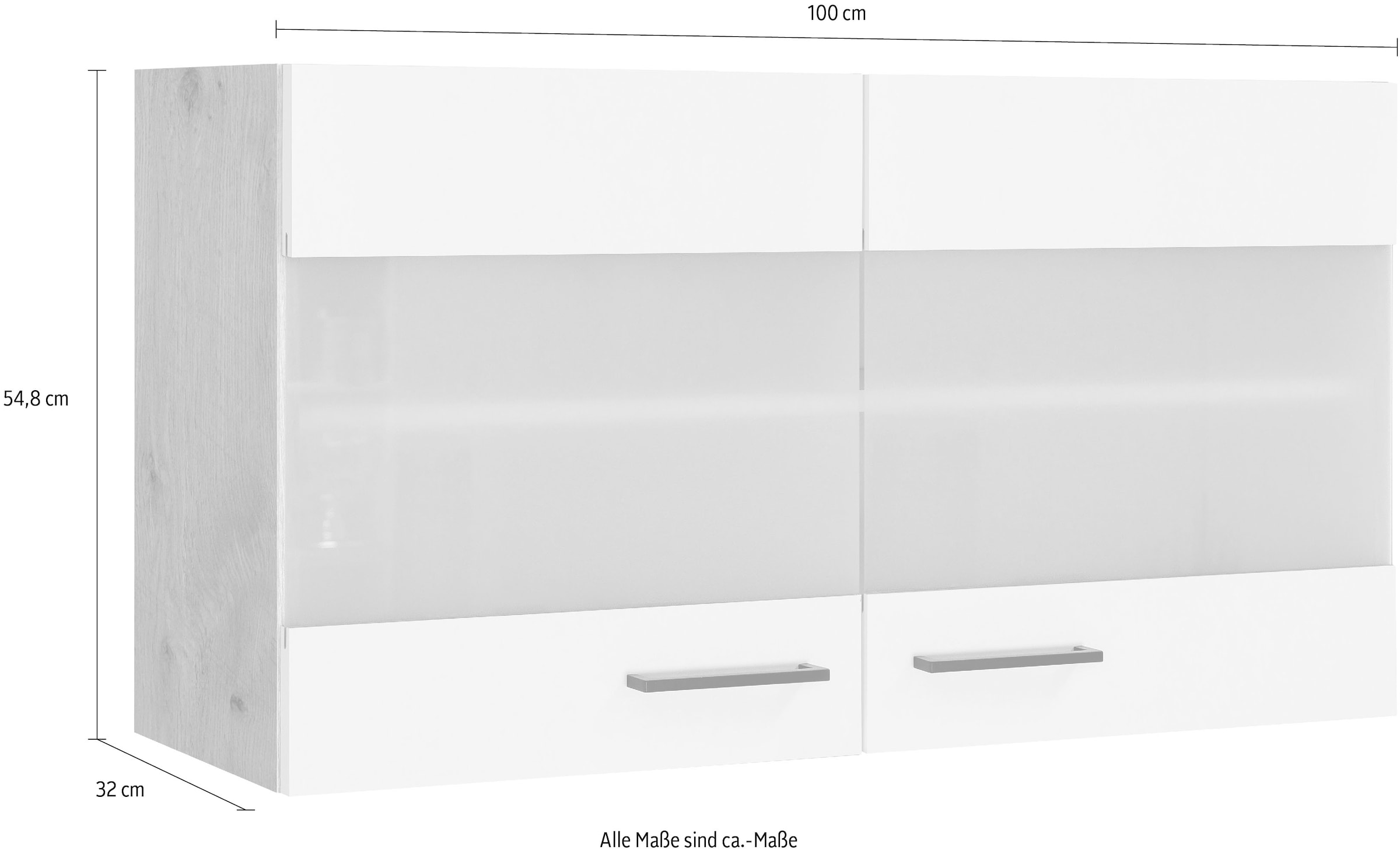 T) Stollenglastüren x 54,8 Glashängeschrank BAUR (B Flex-Well cm, | 100 x x »Morena«, kaufen 32 mit H x