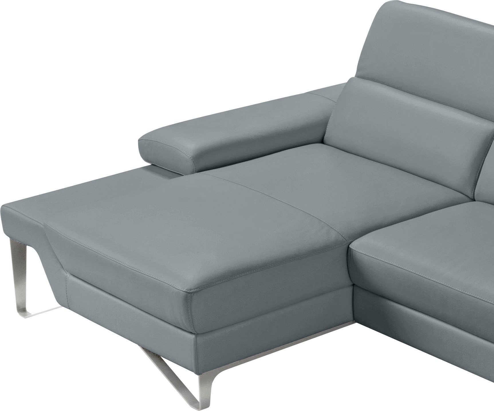 Egoitaliano Ecksofa »Princess, elegantes Designsofa mit erstklassigem Sitzkomfort, L-Form«, mit Recamiere, inkl. Kopfteilverstellung, edle Designmetallfüße
