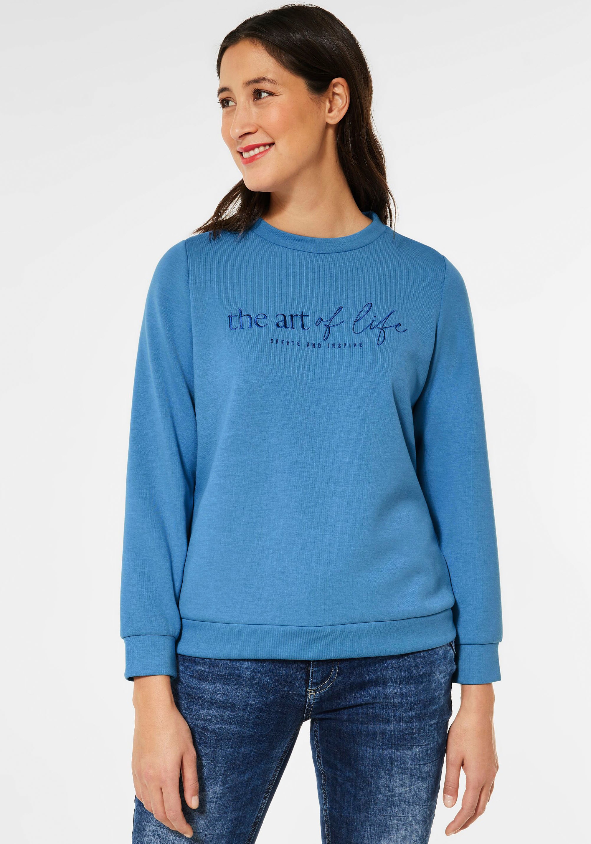 Sweatshirt, mit "the art of life"-Stickerei