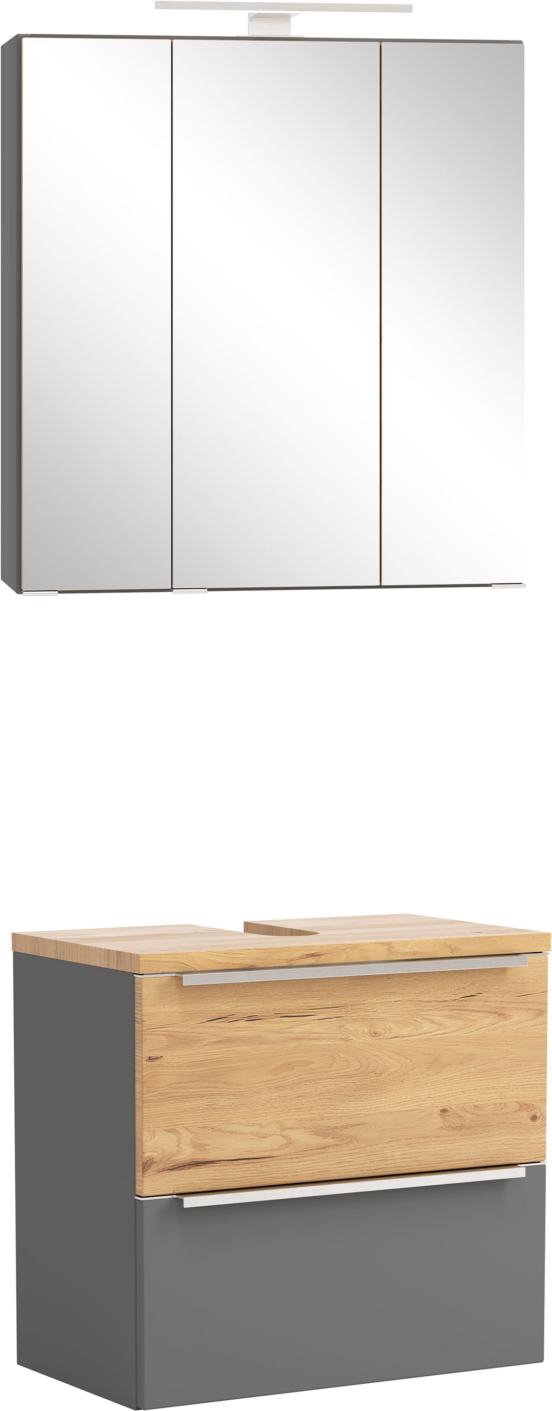 welltime Badmöbel-Set "TRIENT, Set: Spiegelschrank und Unterbeckenschrank" 2 Stk. tlg.