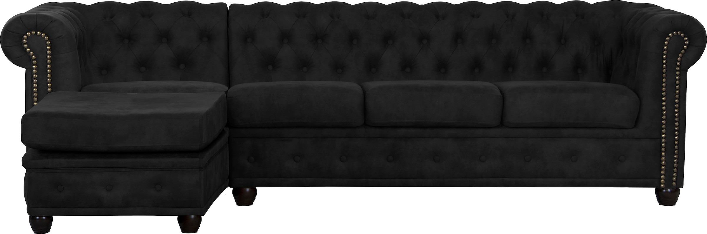 Home affaire Chesterfield-Sofa »Rysum L-Form«, Chesterfield-Optik mit Ottomanen-Abschluß