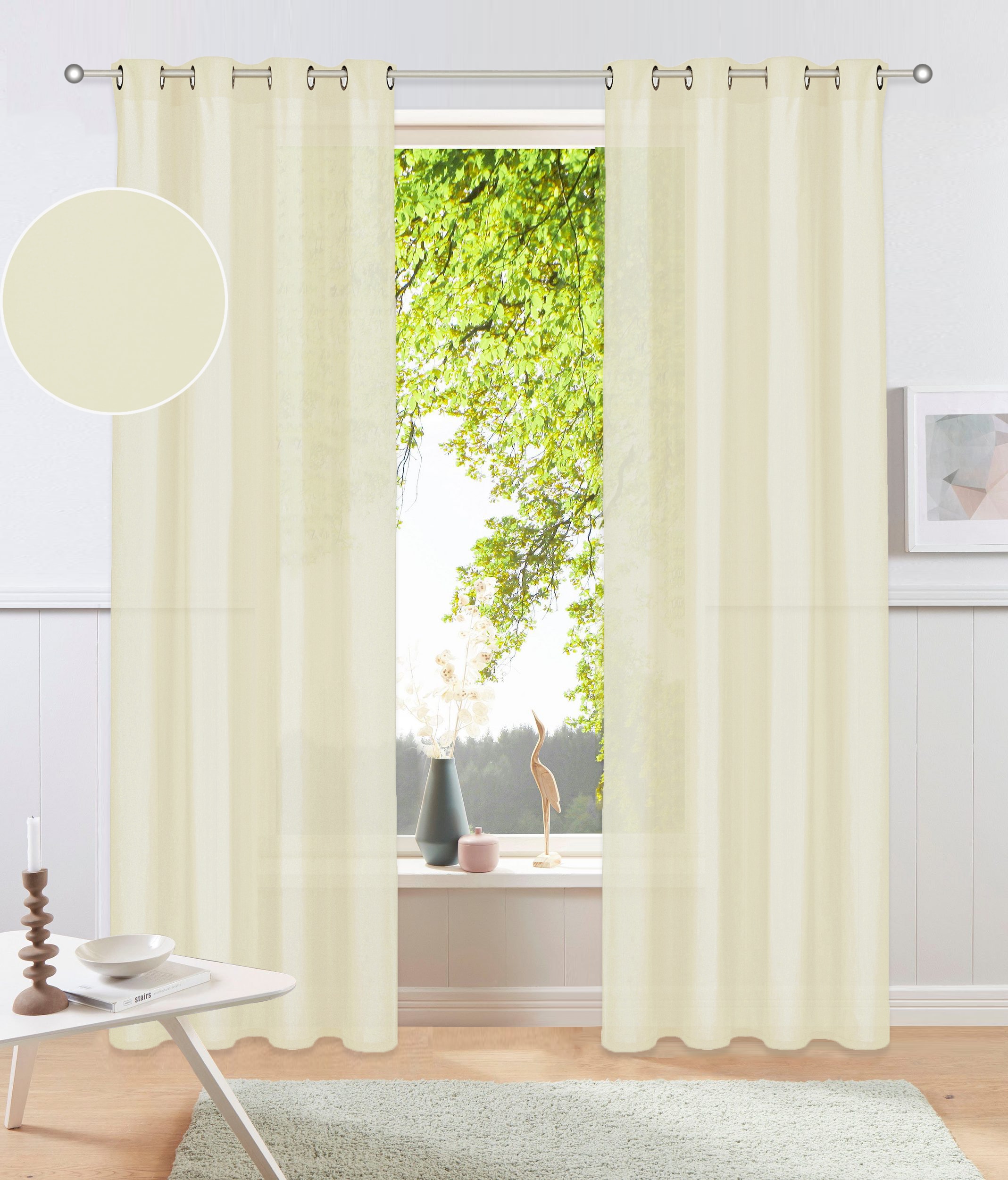 my home Vorhang "Raja" Ösen 2 Stk. tlg. 2er-Set, Bestseller, einfarbig, mod günstig online kaufen