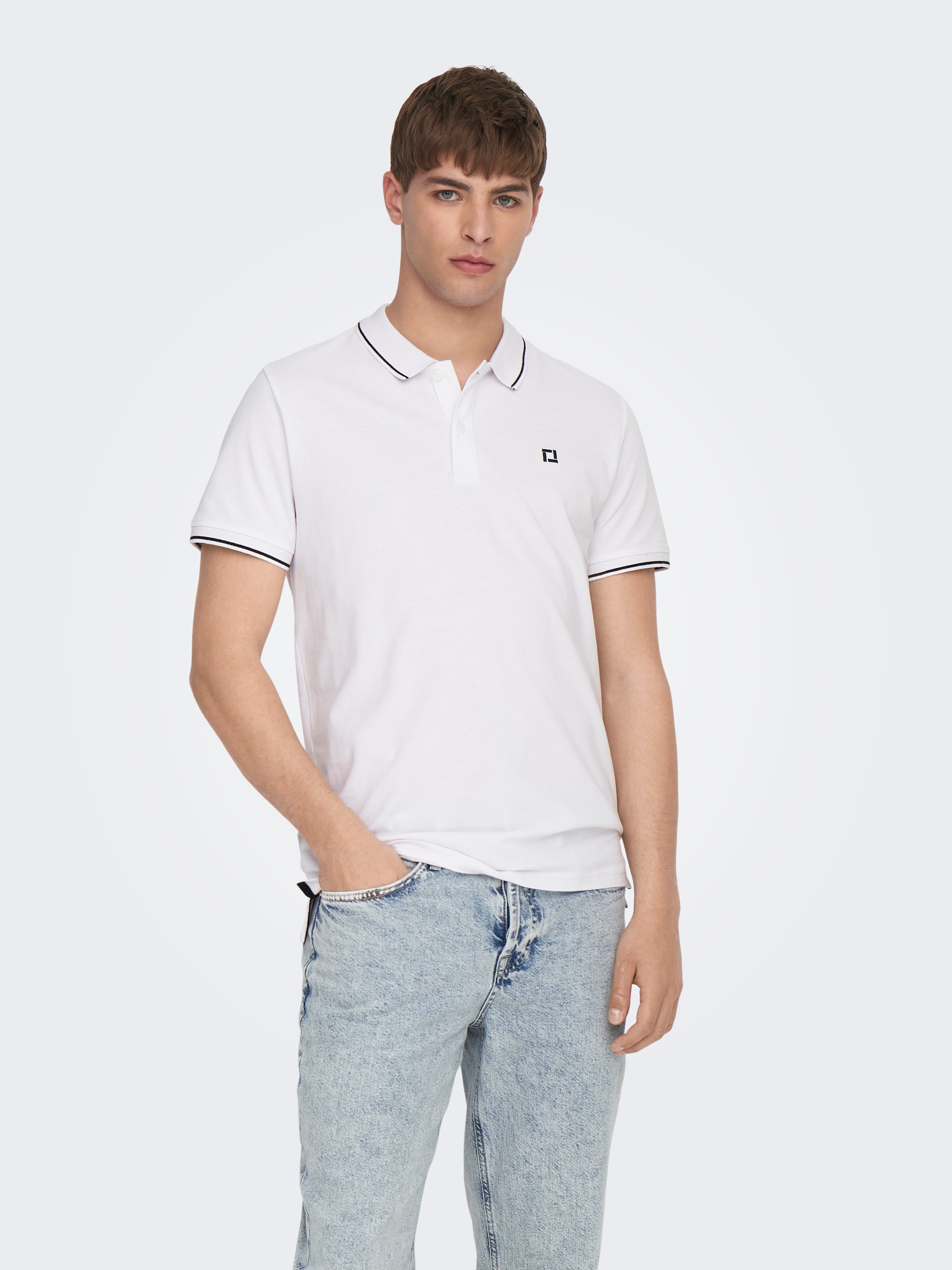 Only & Sons Onsfletcher Poloshirt Hellweiร Grรถรe L