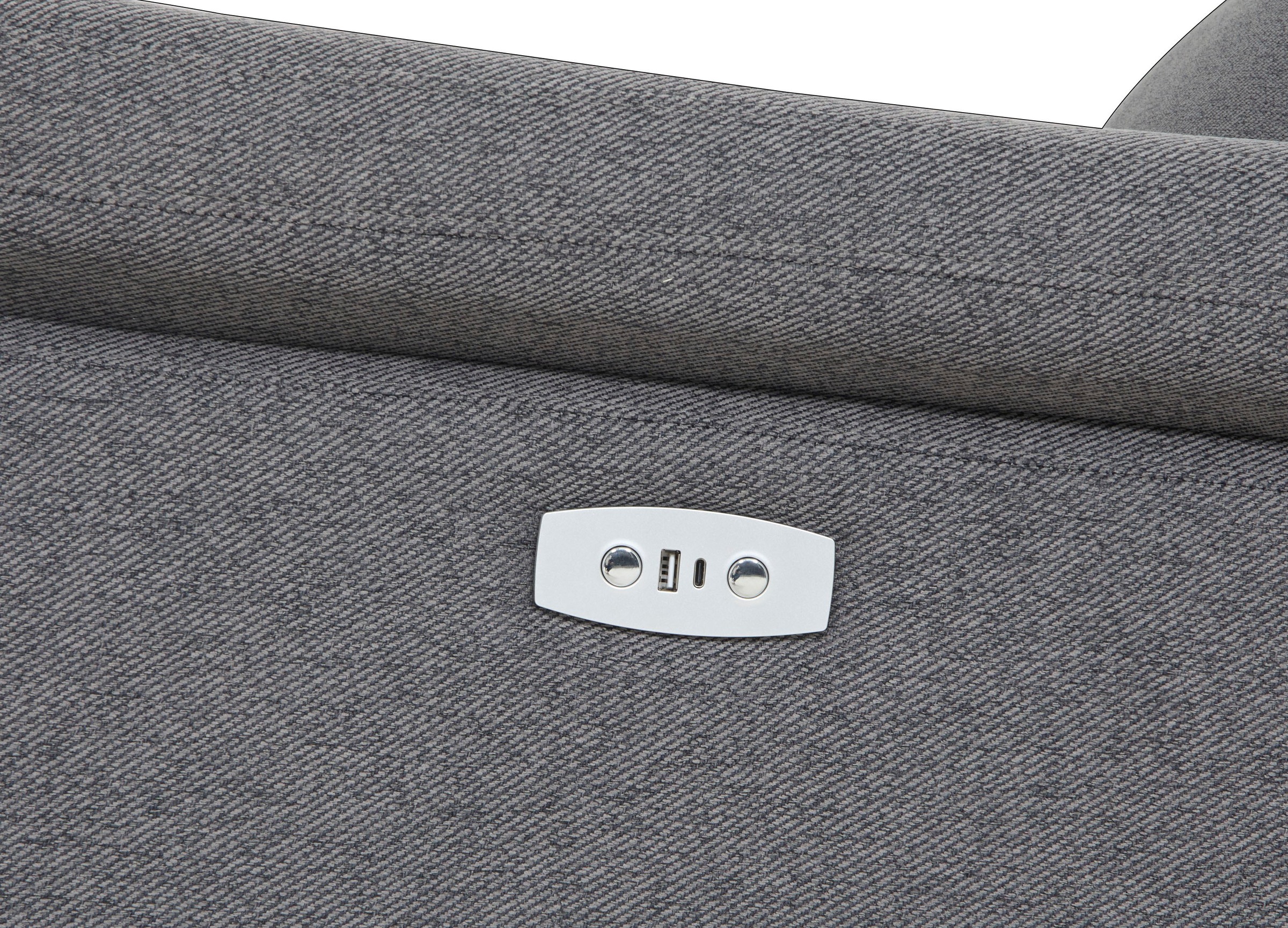Home affaire Ecksofa »BRIONNE, L-Form, 255cm, manuelle u. elektrische Funktion (USB A/C),«, Liegefunktion, Stauraum, Federkernpolsterung, Webstoff