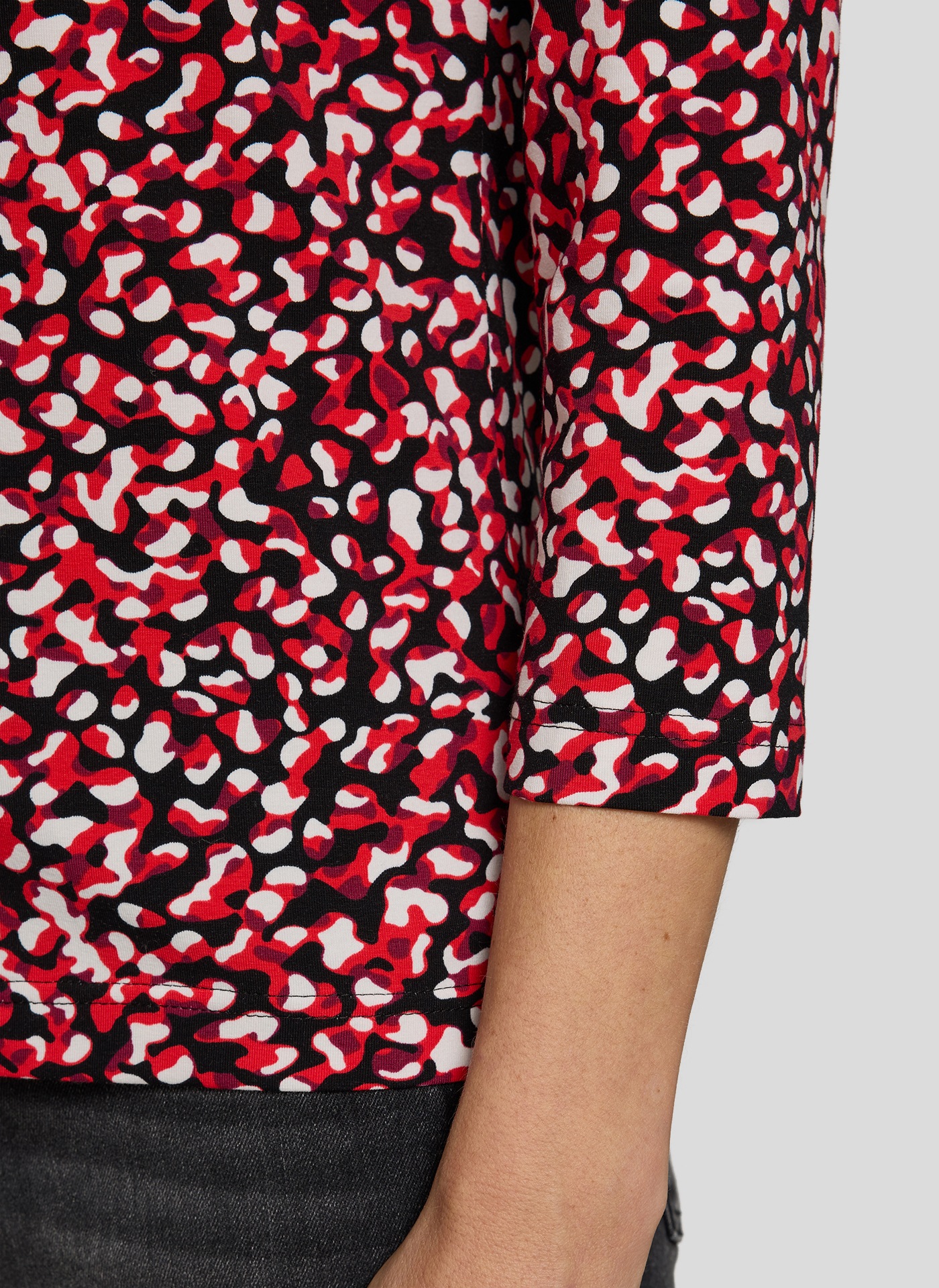 Print-Shirt RABE "T-Shirt", Damen, Gr. 52, dunkelrot, 92%Baumwolle, 8%Elastan, tailliert, Shirts 3