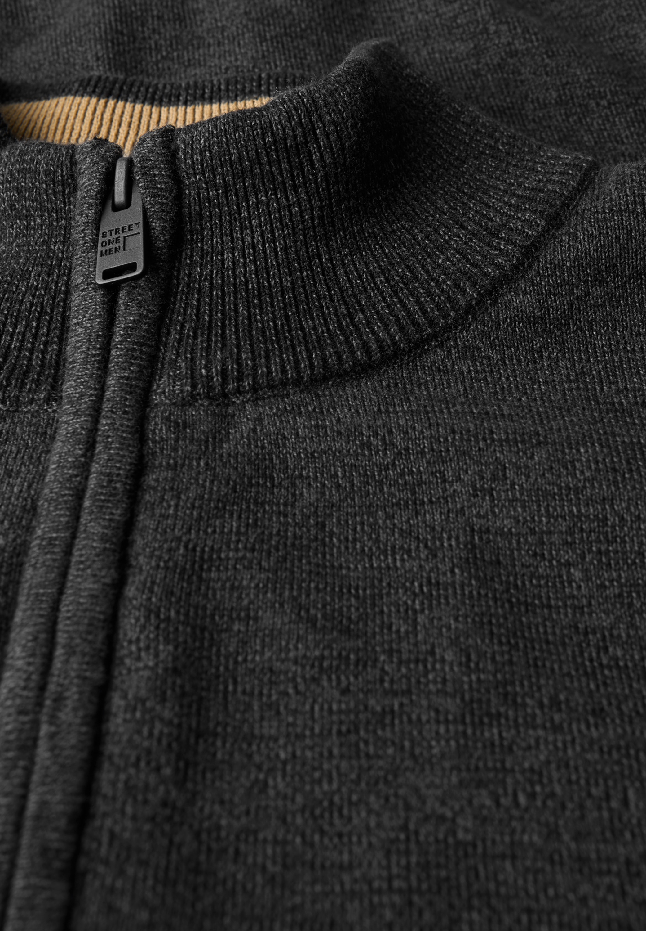 STREET ONE MEN Strickjacke, aus reiner Baumwolle