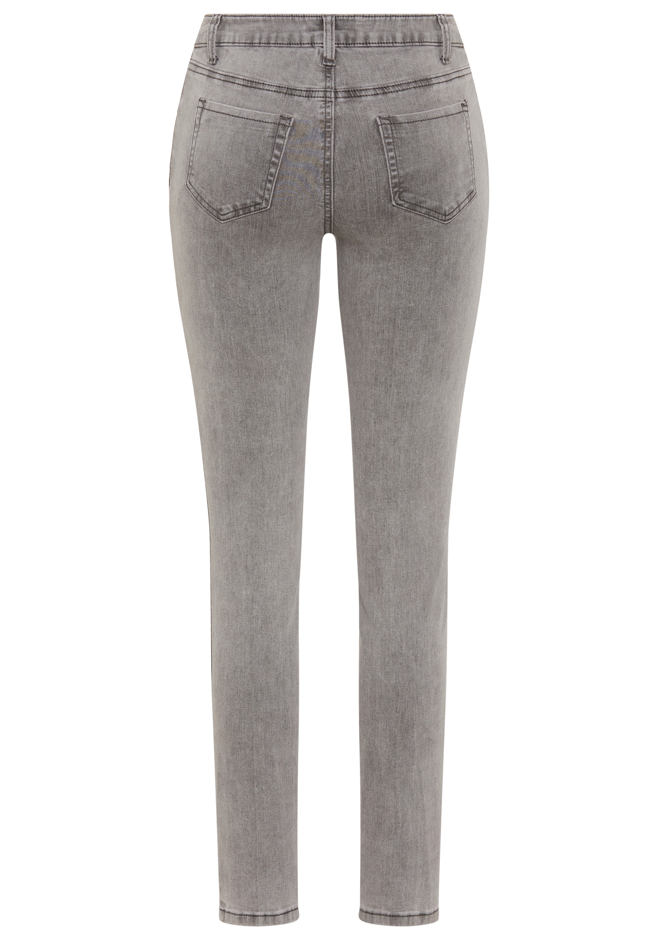 Tamaris Skinny-fit-Jeans »aus bequemen Stretch-Denim« schmale Beinweite, mit Gürtelschlaufenbund, mit Metallreißverschluss