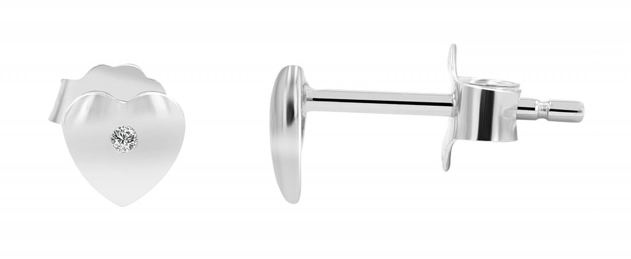 Paar Ohrhänger ADELIA´S "Damen Ohrstecker aus rhodiniertem 925 Sterling Silber mit Herz", silber, Ohrringe, Damen, Damen, Silber 925 (Sterlingsilber)