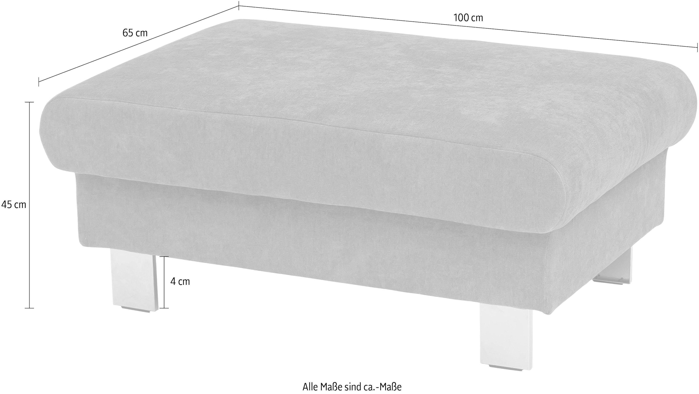COTTA Polstergarnitur »Komaris, B: 193 bzw. 100 cm« Set,  Set: 3er-Sofa & Hocker, mit Kopfteilverstellung