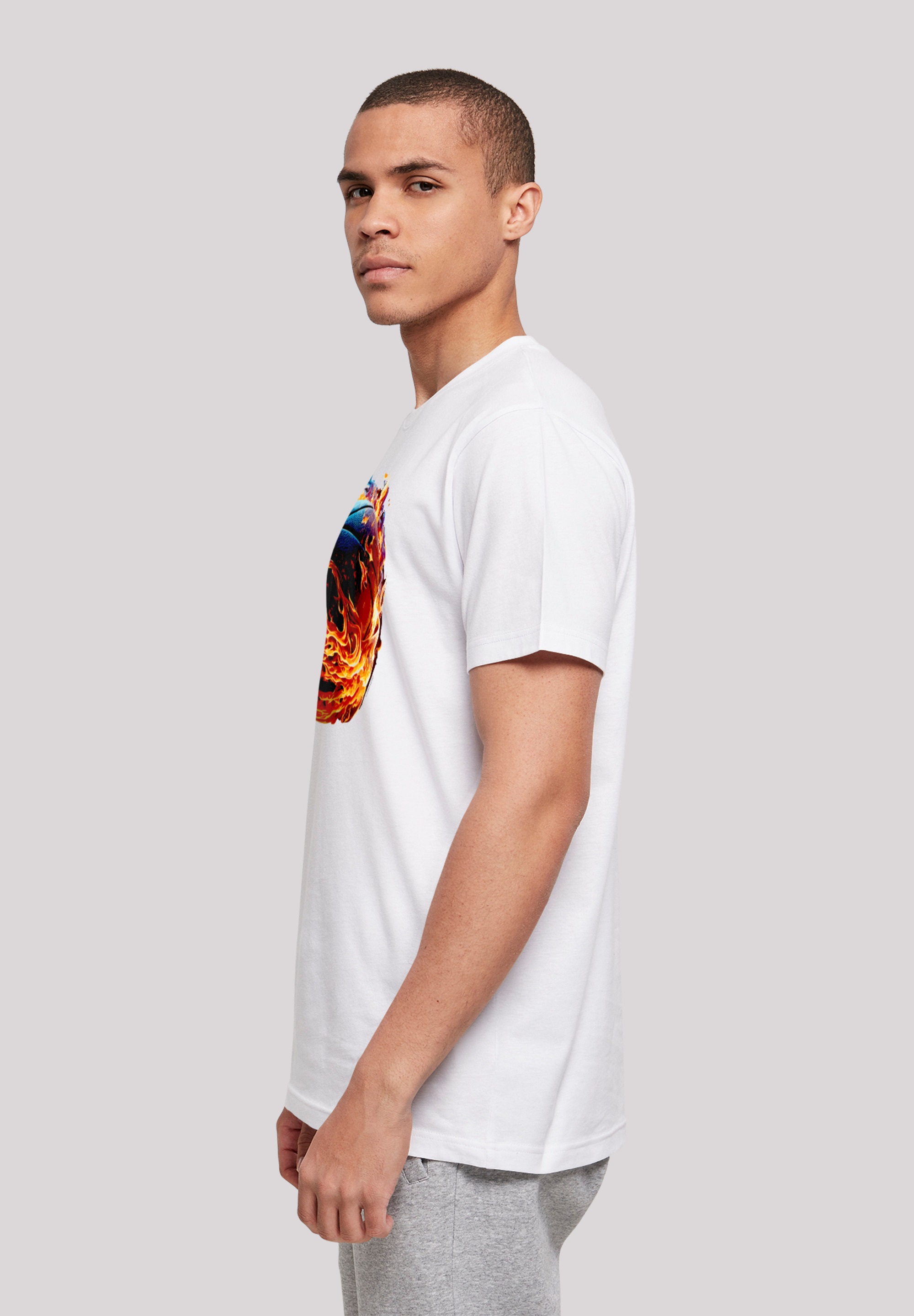 F4NT4STIC T-Shirt »Basketball On Fire Sport UNISEX«, Print