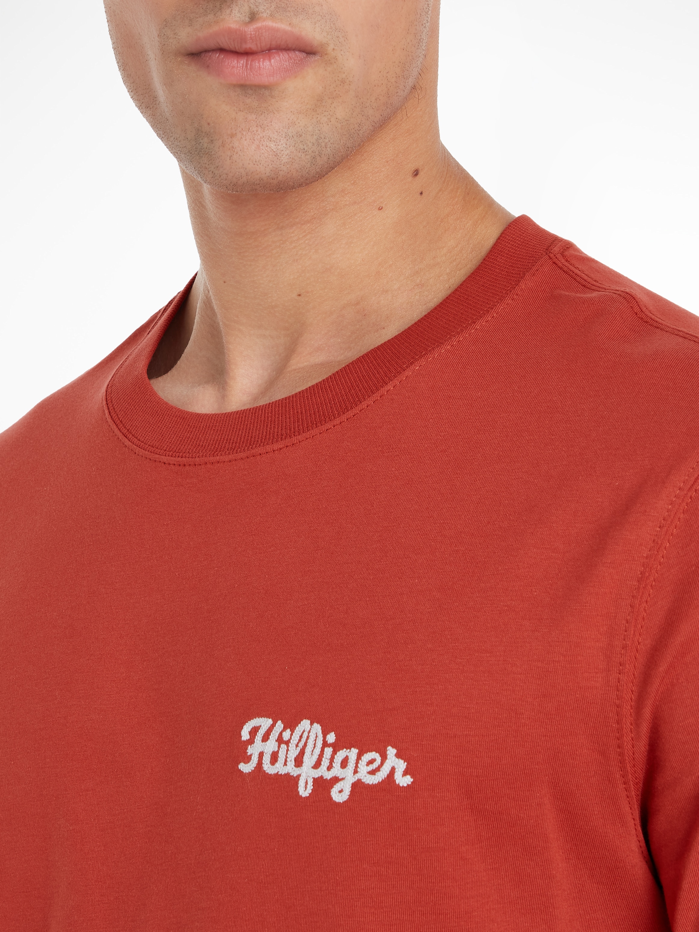 Tommy Hilfiger T-Shirt »HILFIGER CHAINSTITCH TEE«, mit Markenprint auf der Brust