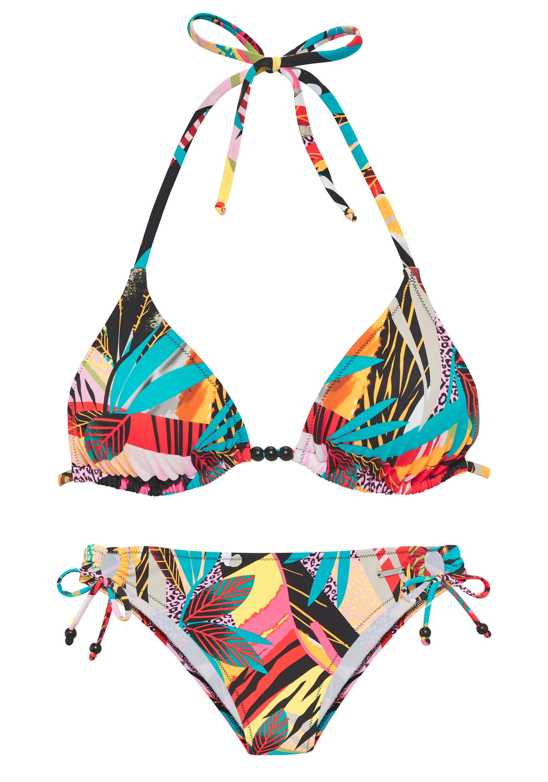 Bruno Banani Triangel-Bikini "Onyx", (Set), mit Perlen-Accessoires günstig online kaufen