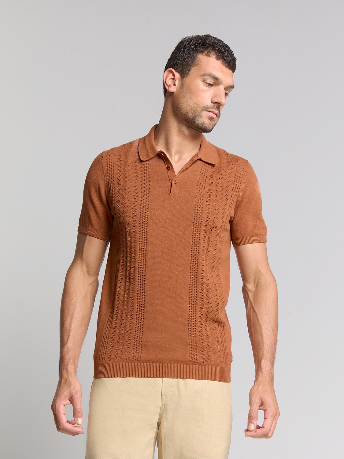 NO EXCESS T-Shirt "No Excess Jacquard Kurzarm Poloshirt" günstig online kaufen