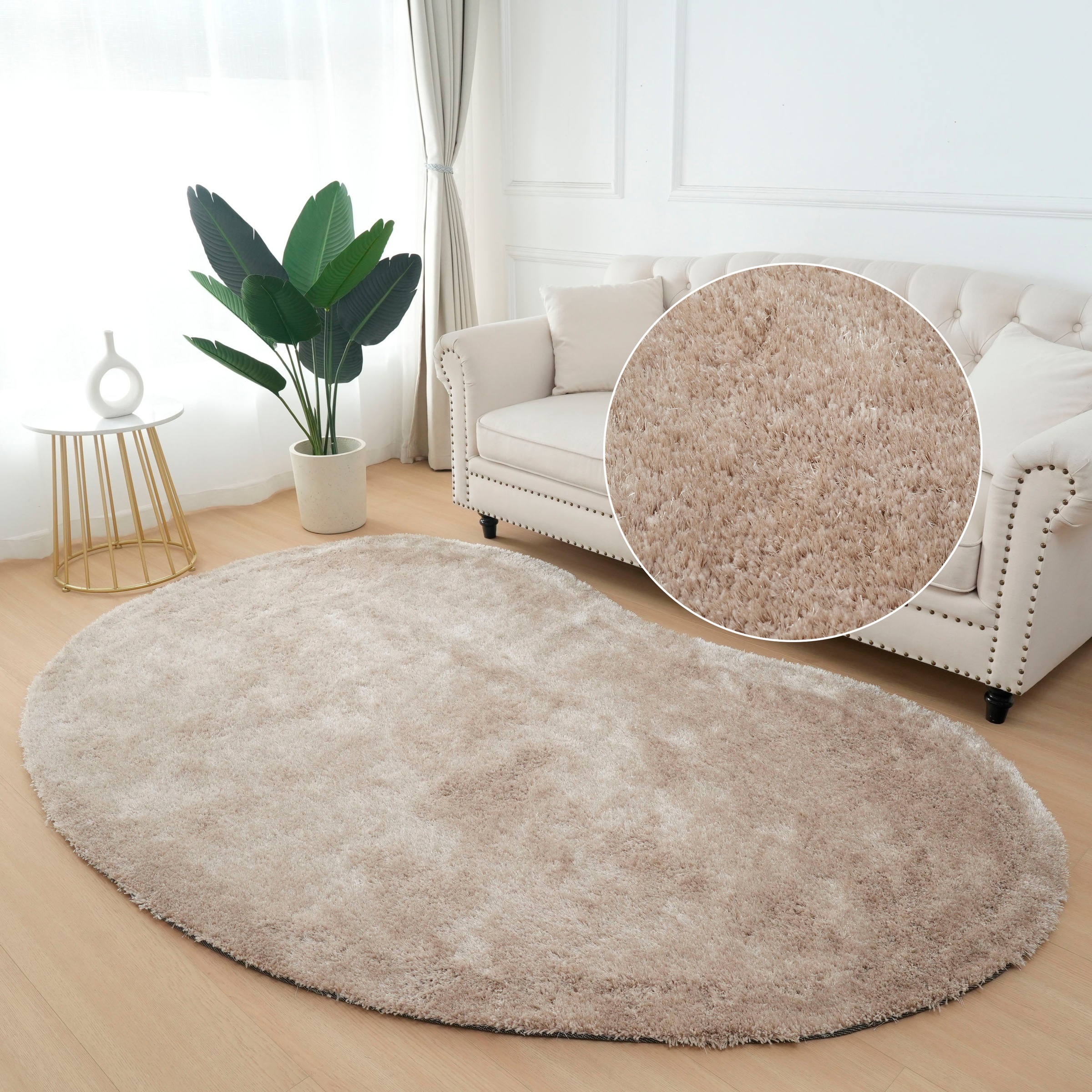 Bruno Banani Hochflor-Teppich "Dana Bean shape, besondere Form, weich, Mikr günstig online kaufen