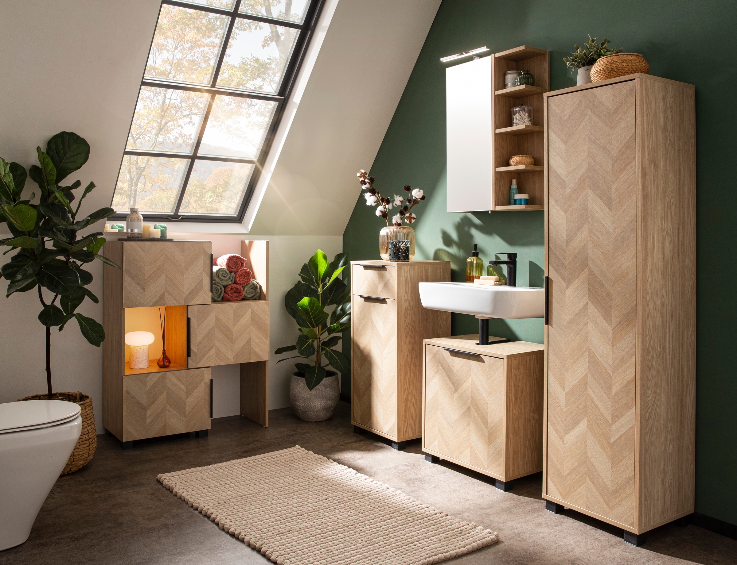 Schildmeyer Hochschrank "Piazza, Breite 40,3 cm, fühlbare Holzstrucktur" 1 günstig online kaufen