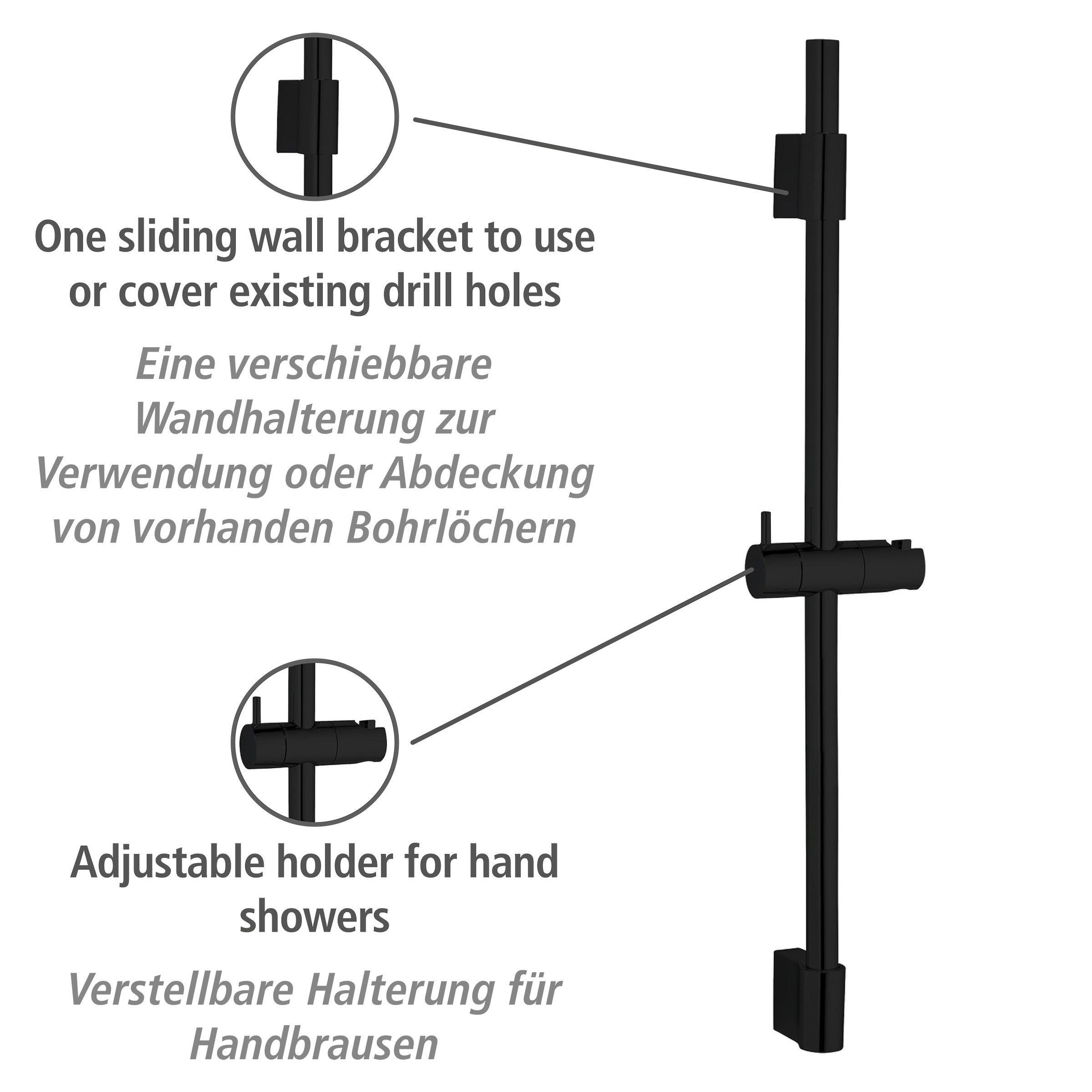 WENKO Duschstange »Classic«, Schwarz