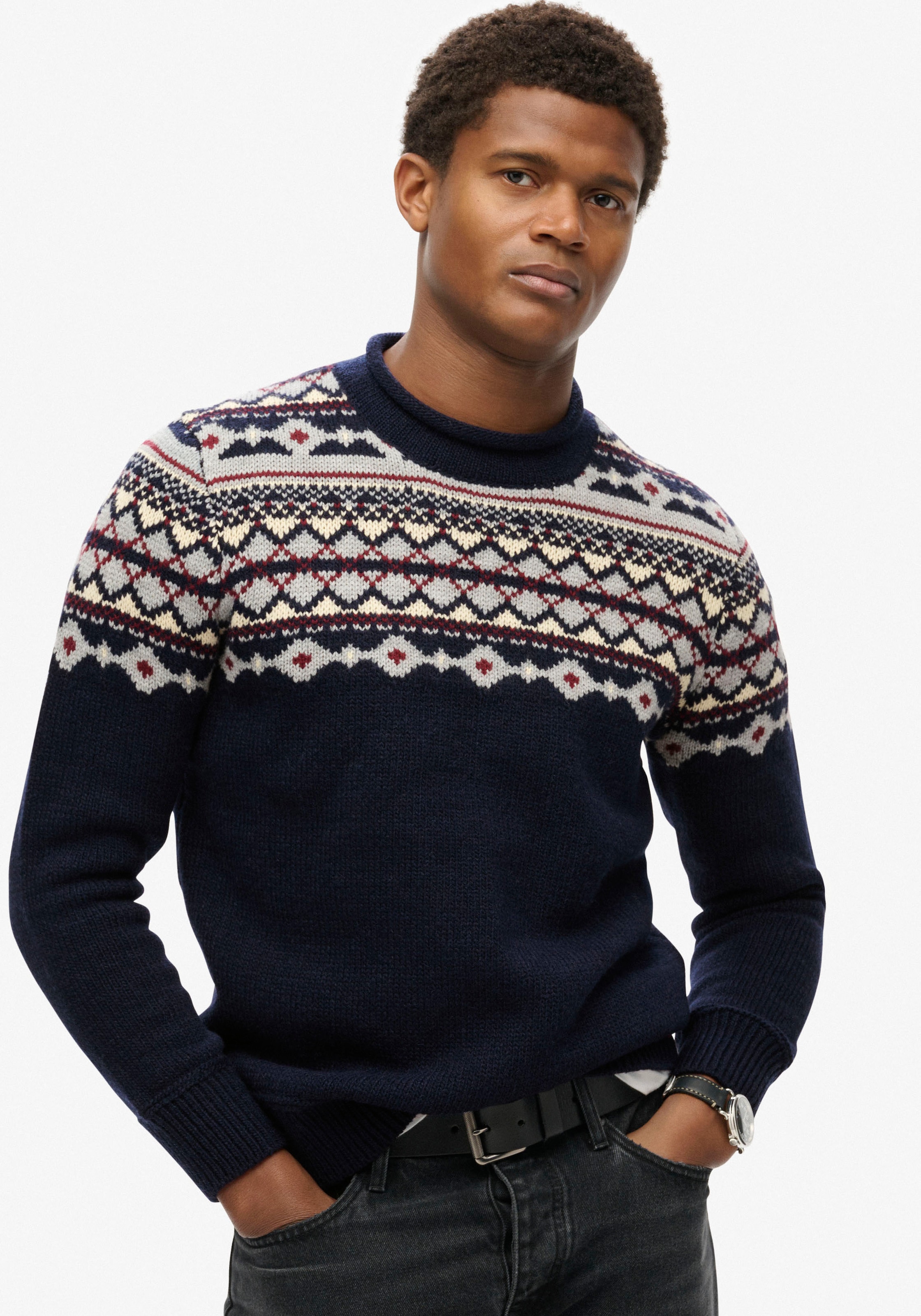 Superdry Rundhalspullover "KNIT CREW JUMPER" günstig online kaufen