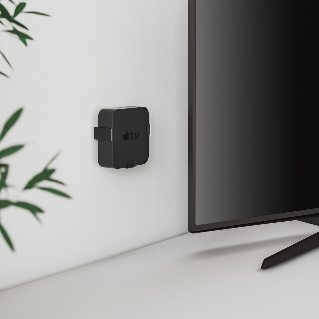 Hama TV-Wandhalterung »Wandhalterung für Apple TV HD (4. Gen.) Apple TV HD 4K (1./2./3. Gen.)«, magnetisch, flach, Farbe Schwarz, mit Montagezubehör, Fernseher