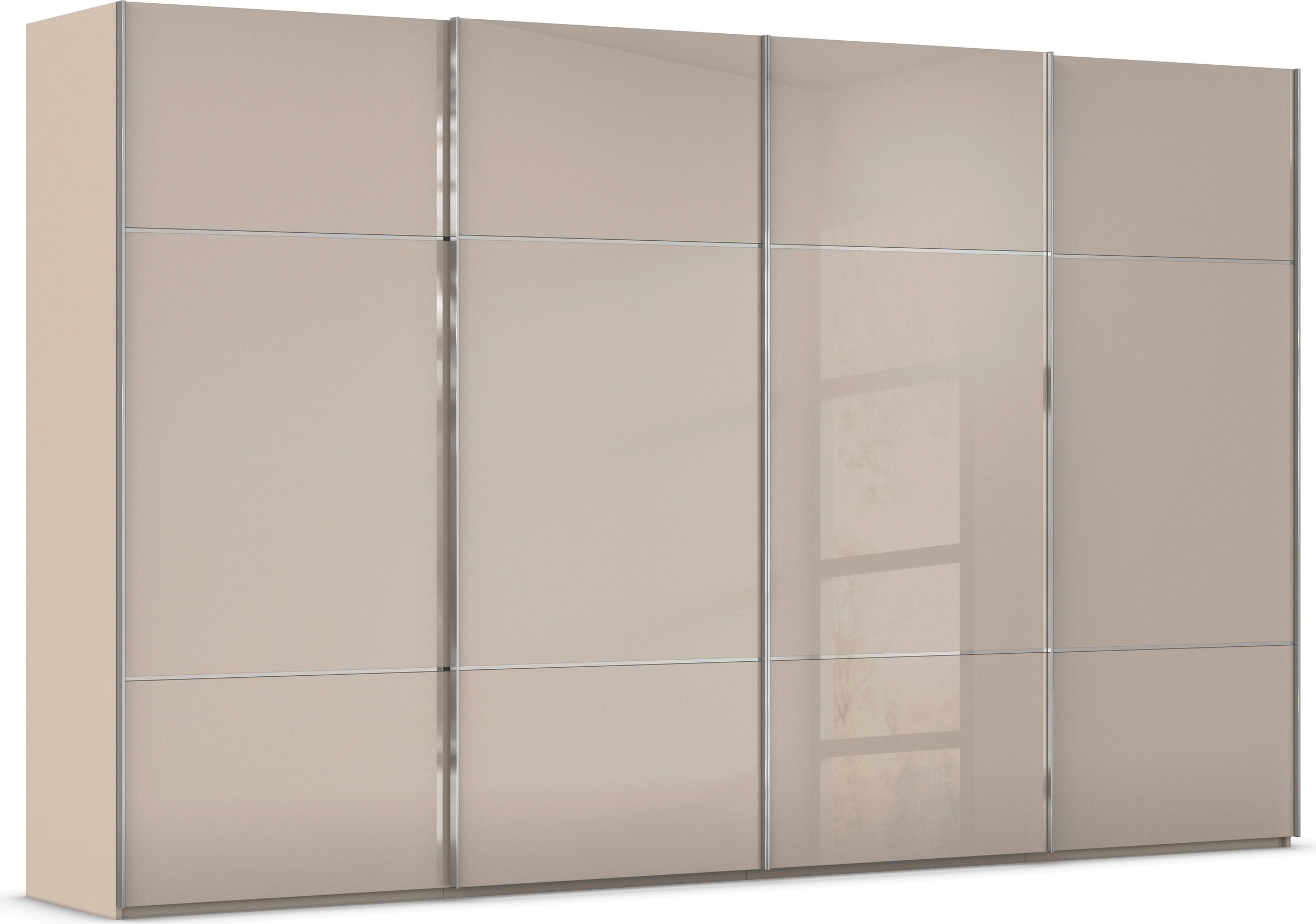 rauch "Kleiderschrank Schrank Garderobe Schlafzimmerschrank SCALE-TRIO" edle dreigeteilte Front mit 2 Zierleisten Glasfront MADE IN GERMANY