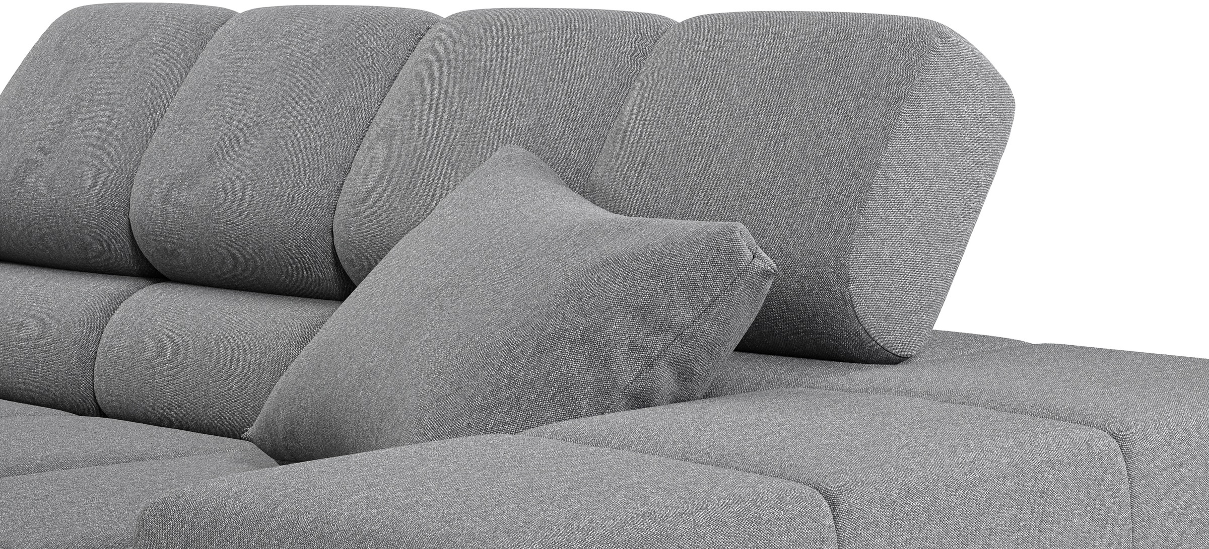INOSIGN Ecksofa »Ancona incl. Kopfteilverstellung, Zierkissen Breite 319cm, L-Form«, wahlweise motorische Sitztiefenverstellung, auch in Cord + Easy Care