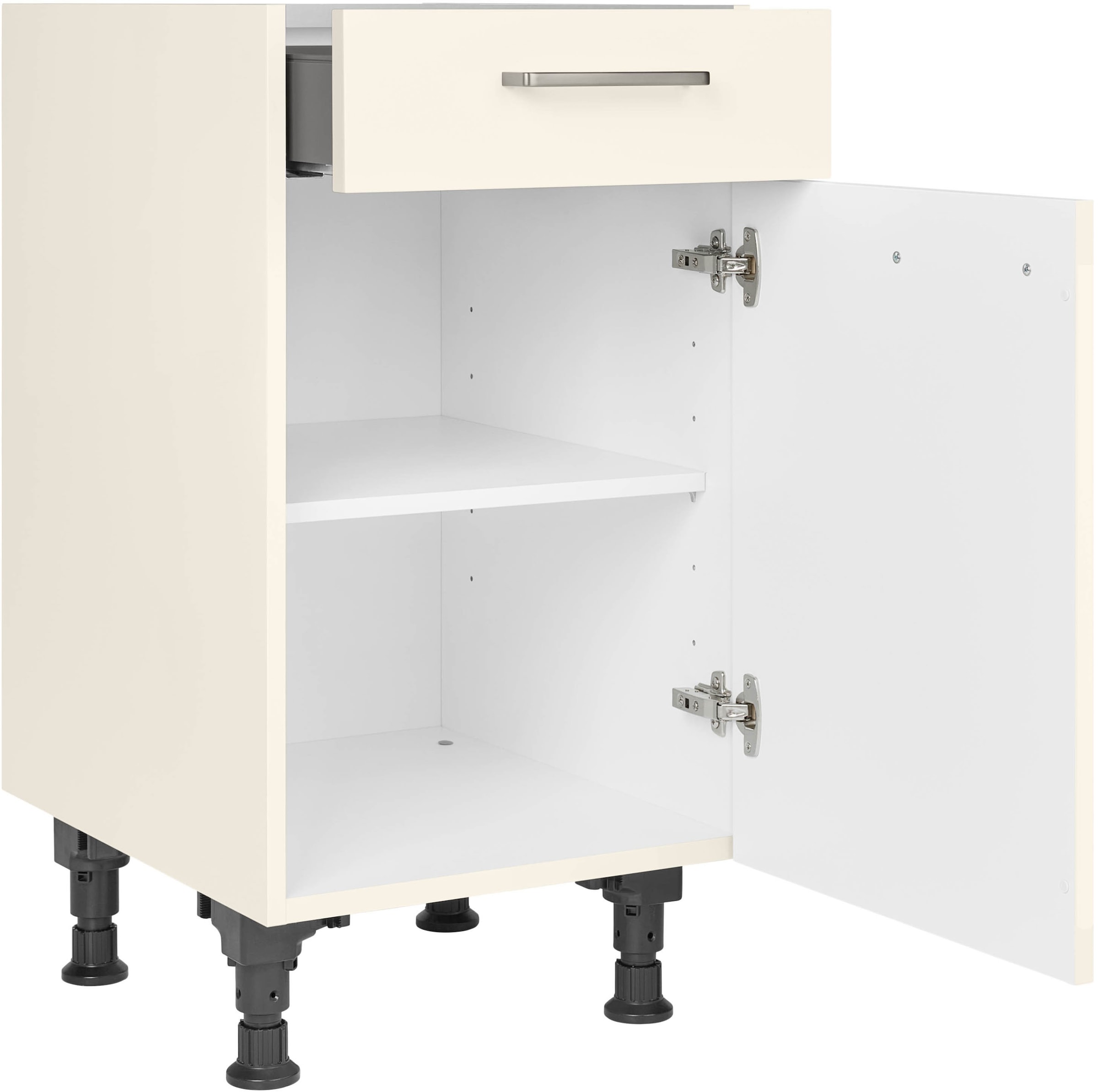 nobilia® Unterschrank »"Touch", Ausrichtung wählbar, vormontiert, in den Breiten 30, 45 und«, 60 cm Breite, mit höhenverstellbaren Sockelfüßen, vormontiert