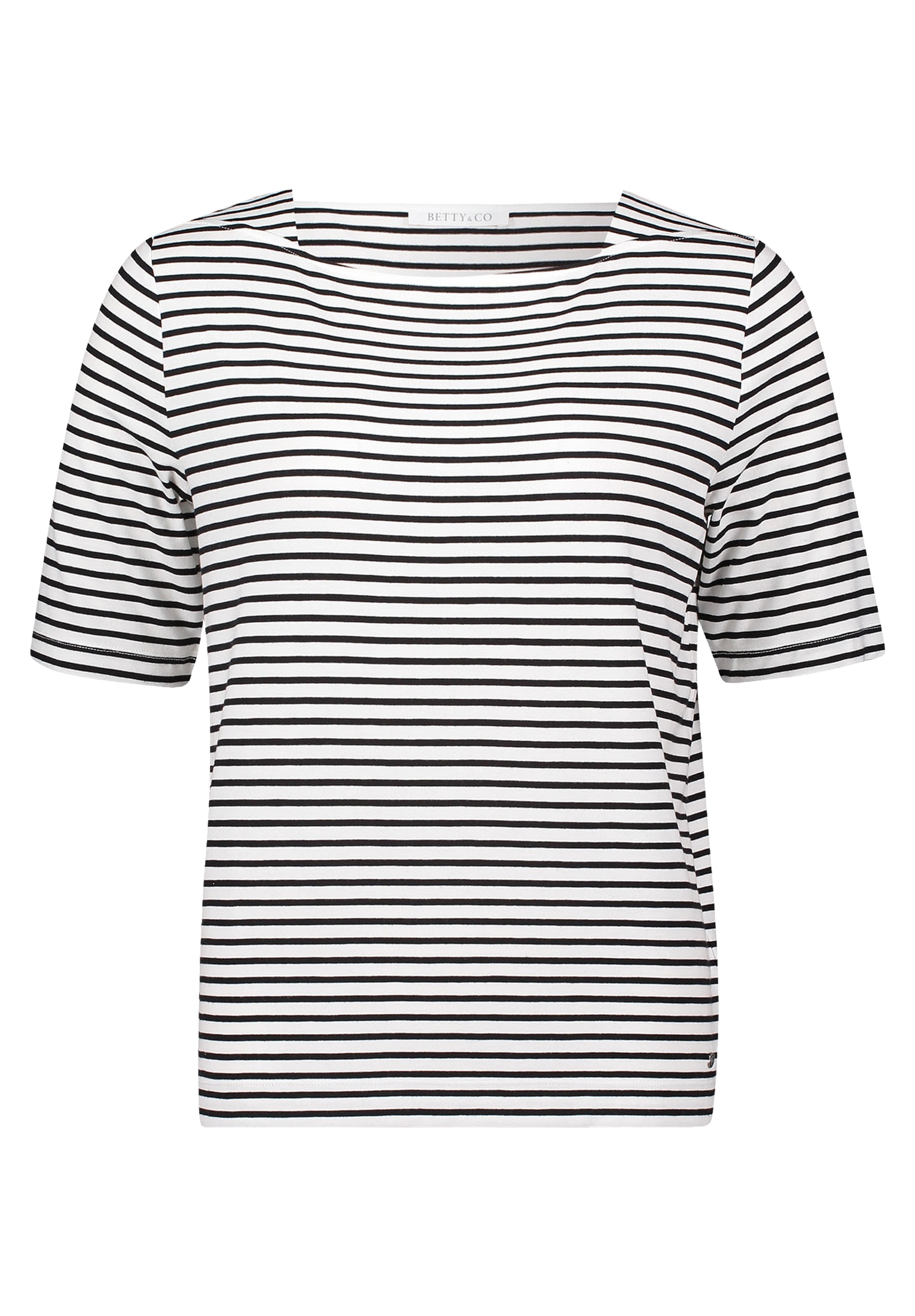 Betty&Co Kurzarmshirt "Betty & Co Damen Streifenshirt mit U-Boot-Ausschnitt günstig online kaufen