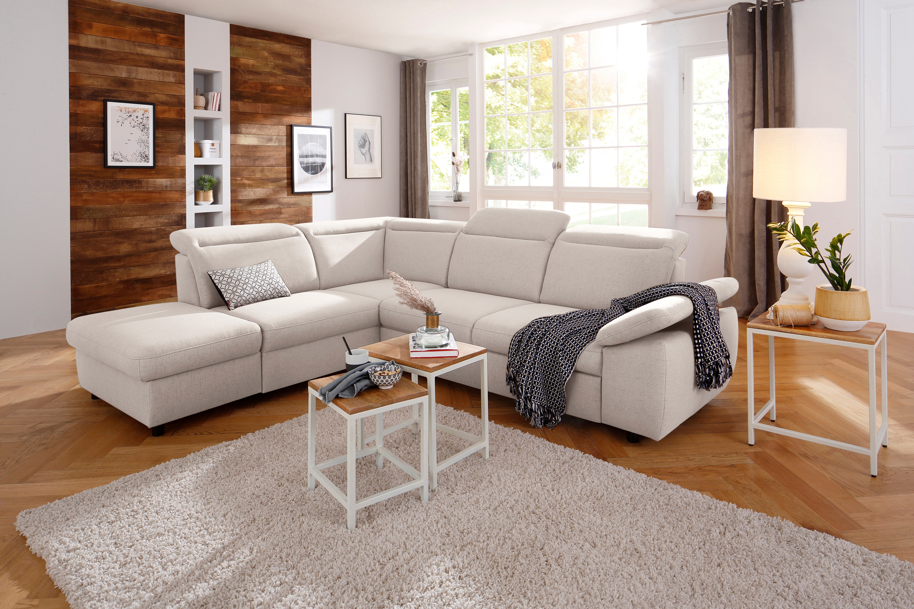 OTTO home Ecksofa "Mauritius L-Form" mit Ottomane, mit Kopfteil- und Armlehnverstellung