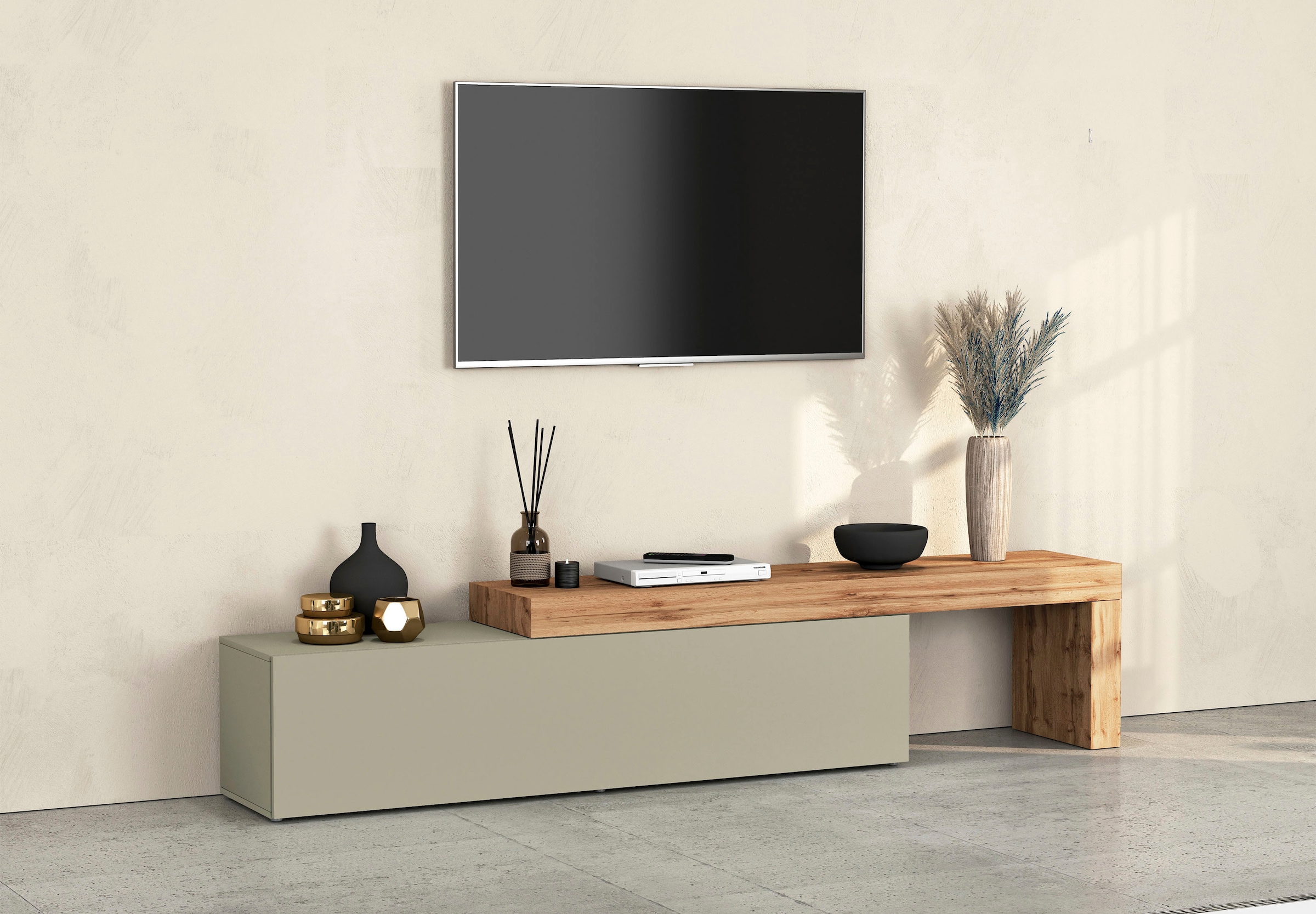 INOSIGN Lowboard "Chronos TV-Board, TV-Schrank", (1 St., Breite verstellbar günstig online kaufen