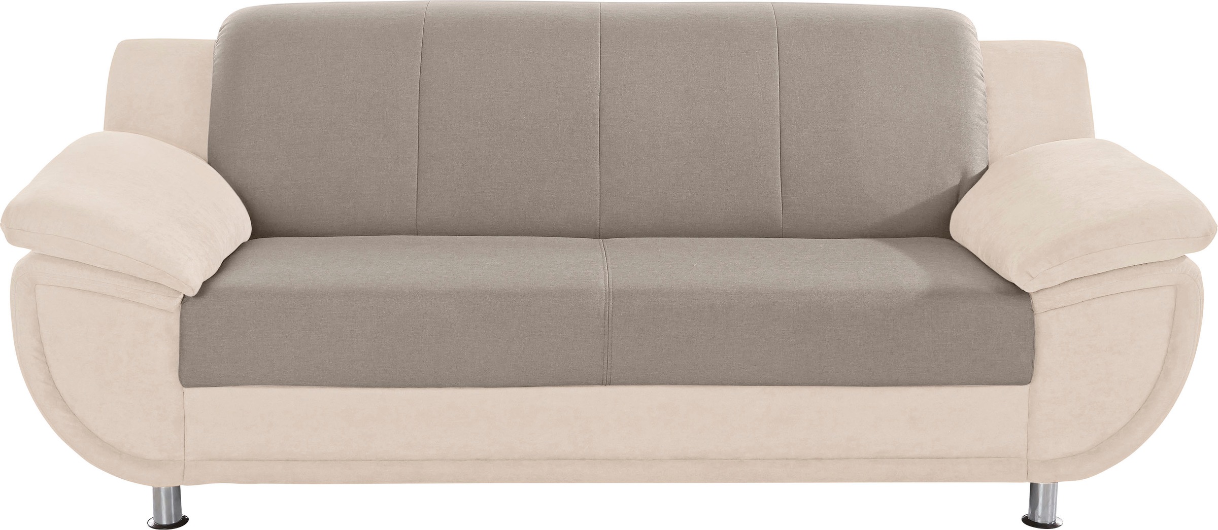 TRENDMANUFAKTUR 3-Sitzer "Rondo 3, zeitlos und modern, bequem, Materialmix, Breite 207cm" wahlweise mit Federkern, extrabreite Armlehnen zum Relaxen