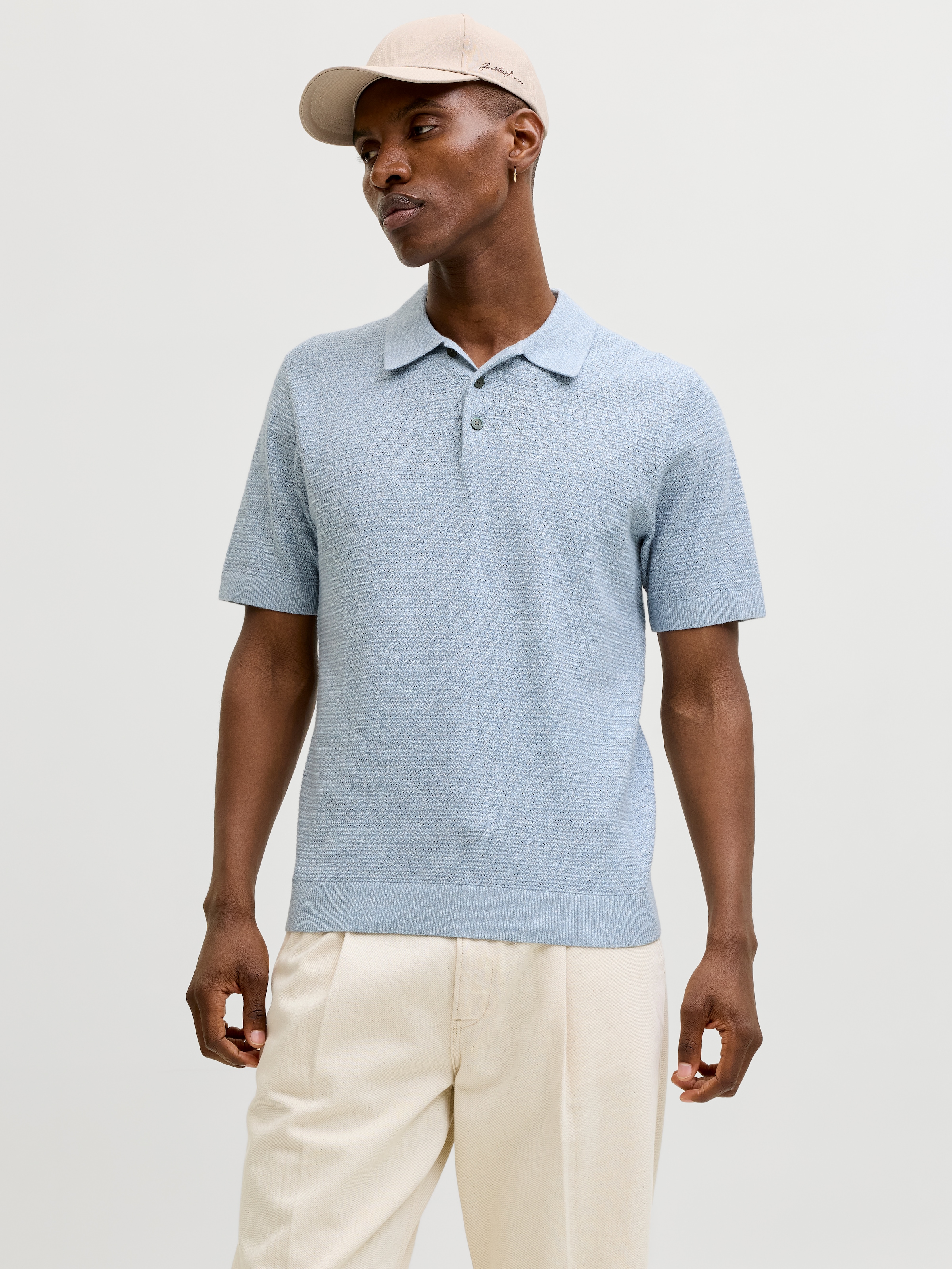 Jack & Jones Polokragenpullover »JPRBLURILEY KNIT POLO SS SN« Baumwolle, regular fit