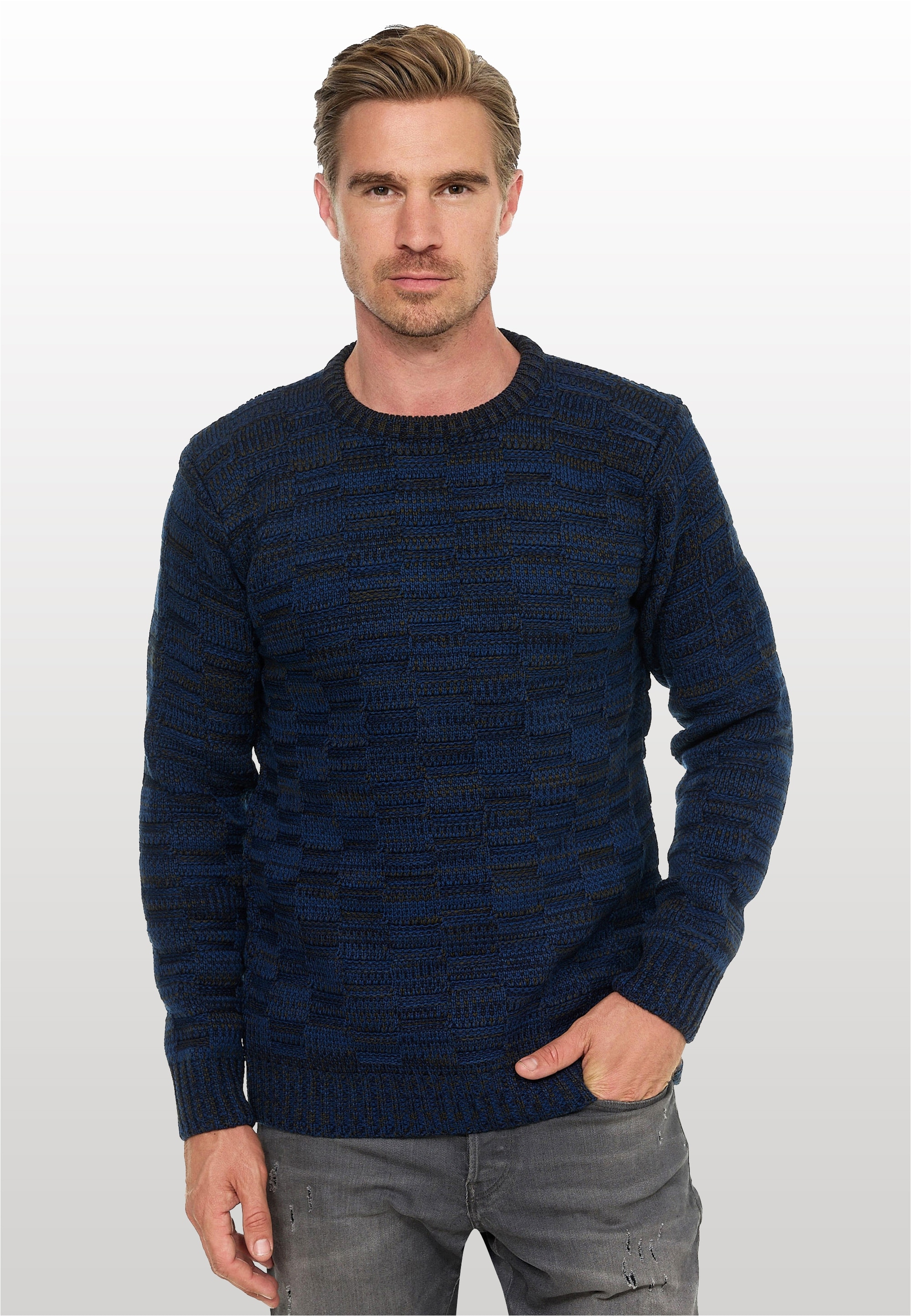 Rusty Neal Strickpullover mit dezenter Musterung und Strick-Design